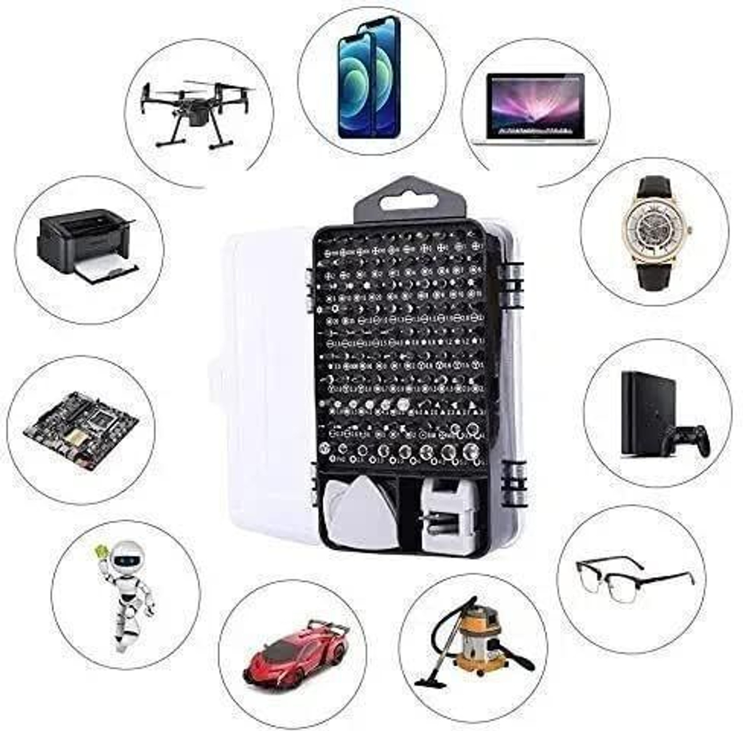 Image of DIXASTER Screwdriver Set 115 in 1 Screwdriver Set Repair Tool Set, Alloy Mini Hardened Impact Screwdriver Set