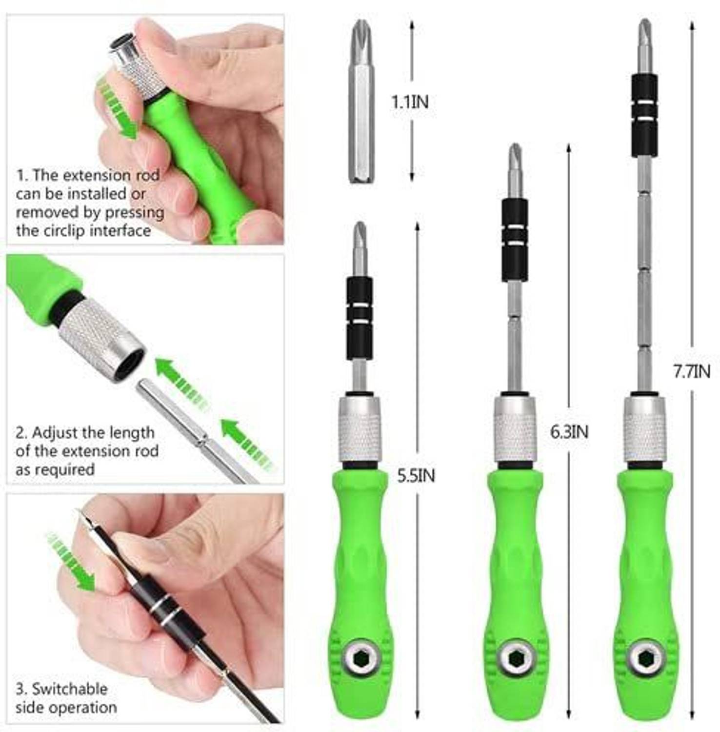 Xydrozen Mini Screwdriver Bits Set 32 in 1 with Magnetic Flexible