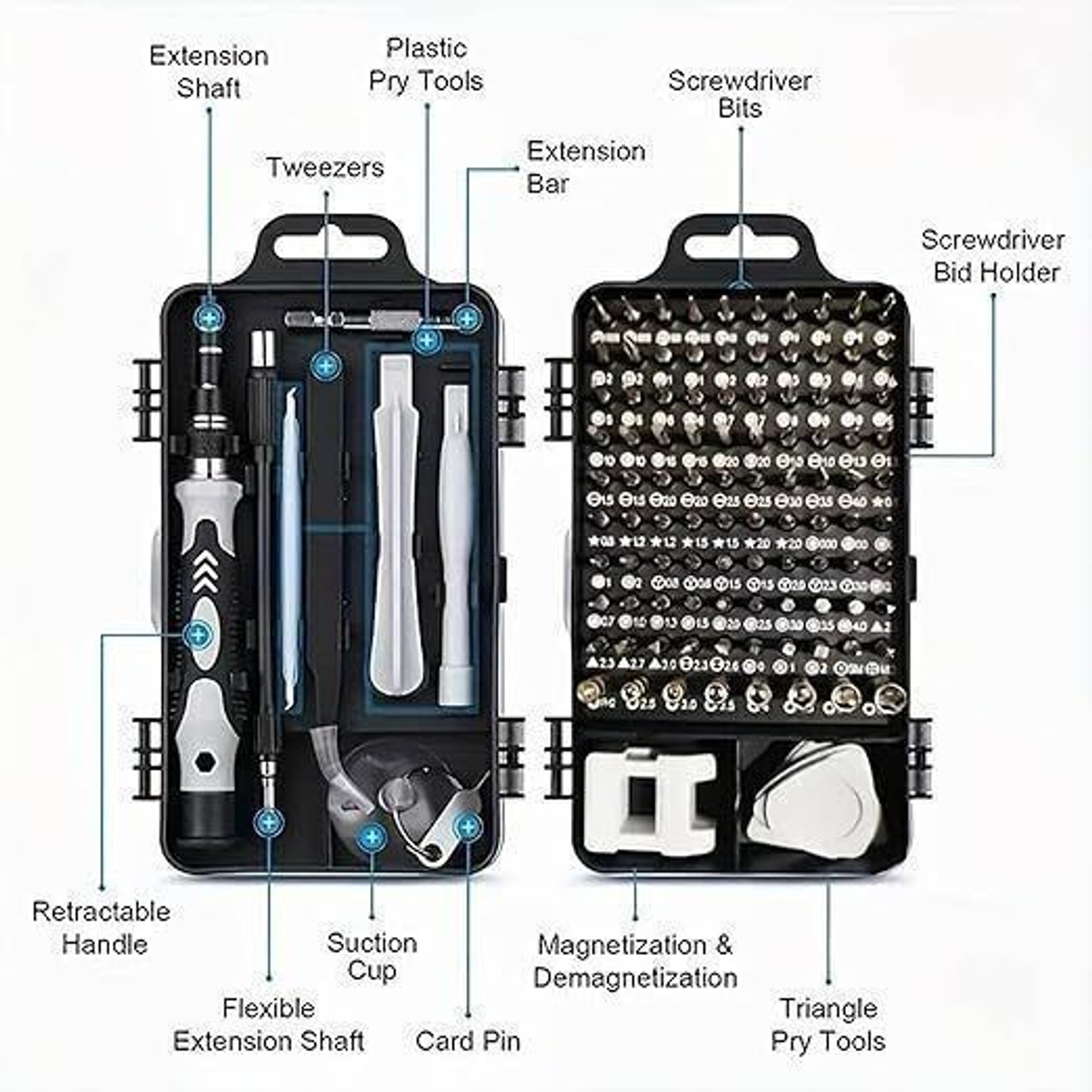 Image of STARVOKES 115-in-1 Magnetic Precision Screwdriver Set| Repair Tool Kit for Electronics etc Standard Screwdriver Set