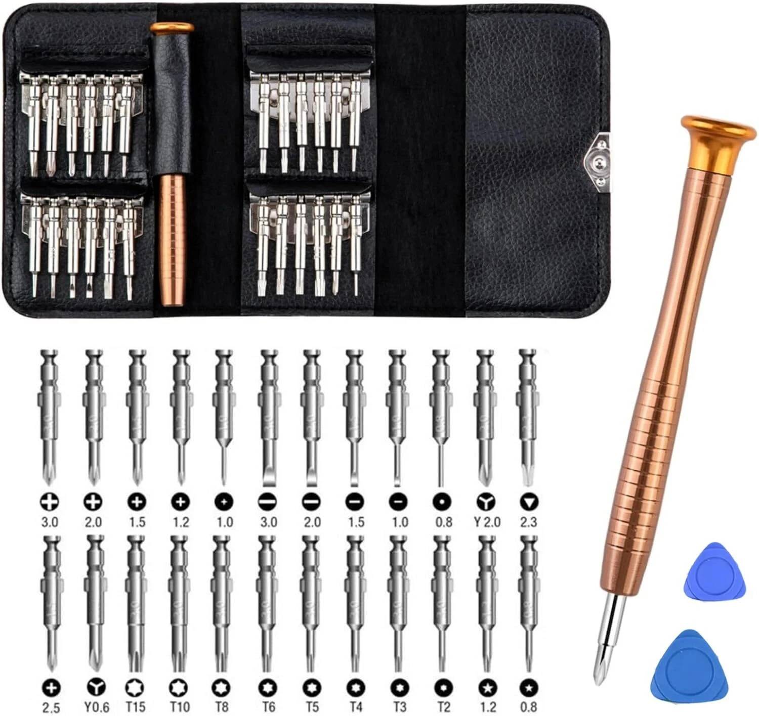 Aliens 27-in-1 Precision Screwdriver Tool Kit Leather wallet for Phones, Laptops & More Precision Screwdriver Set