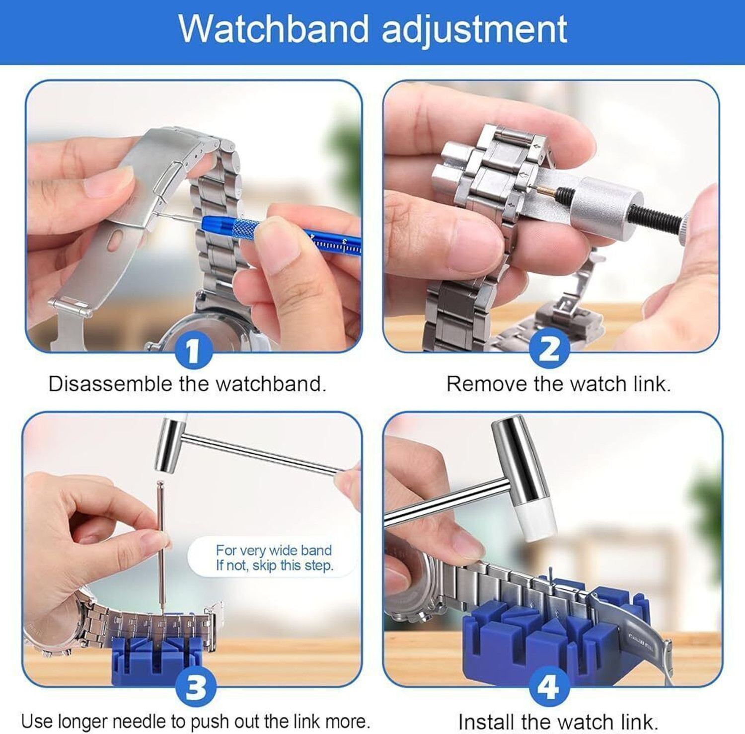 Image of SERPLEX Watch Repair Kit Essential Tools Set for Battery Strap and Back Case Adjustment Precision Screwdriver Set
