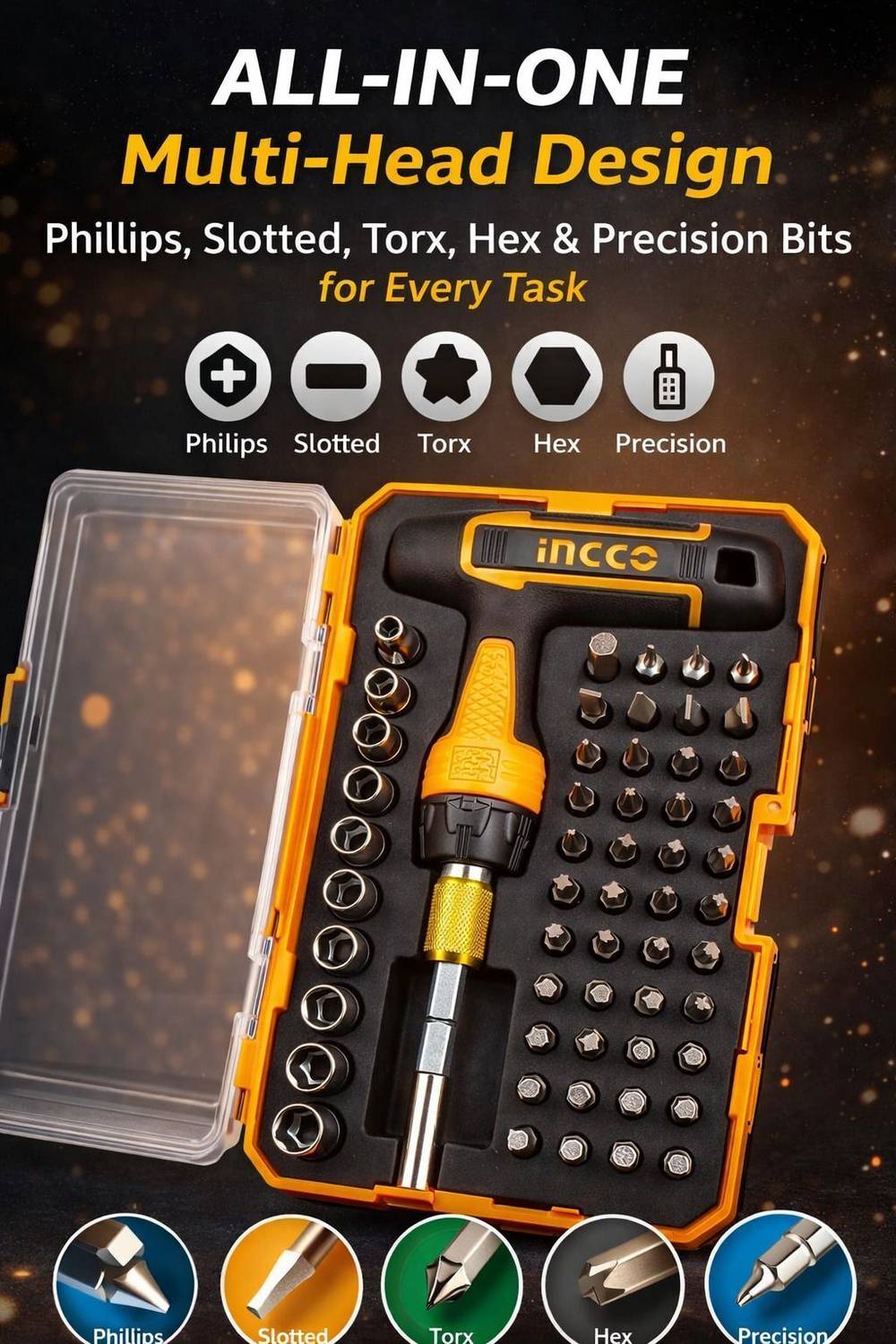 INGCO 47PCS T-Handle Wrench Screwdriver Set - Image 2