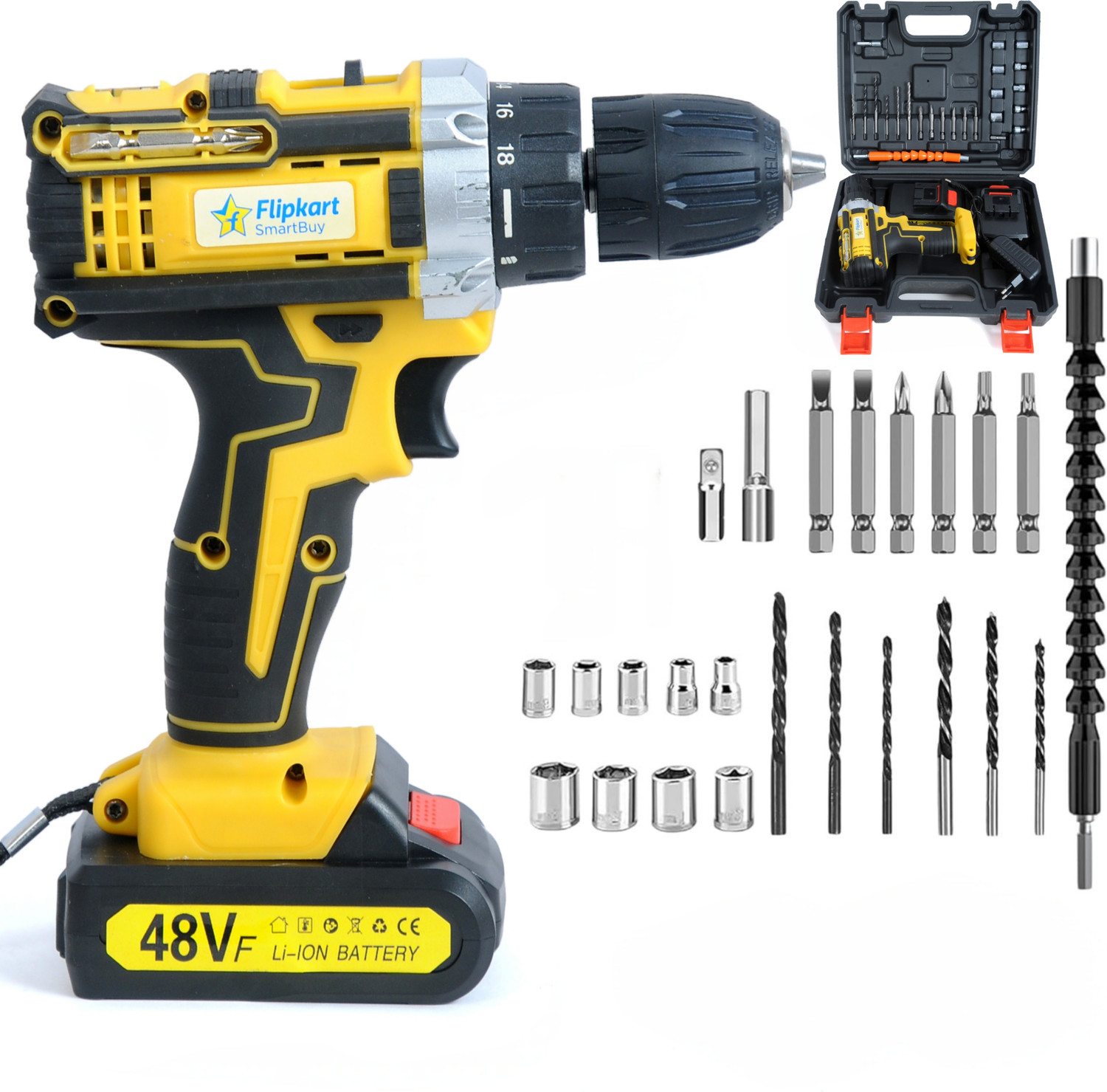 Image of Flipkart SmartBuy Cordless Screwdriver set | Cordless drill | Wrench| speed control tool Impact Screwdriver Set