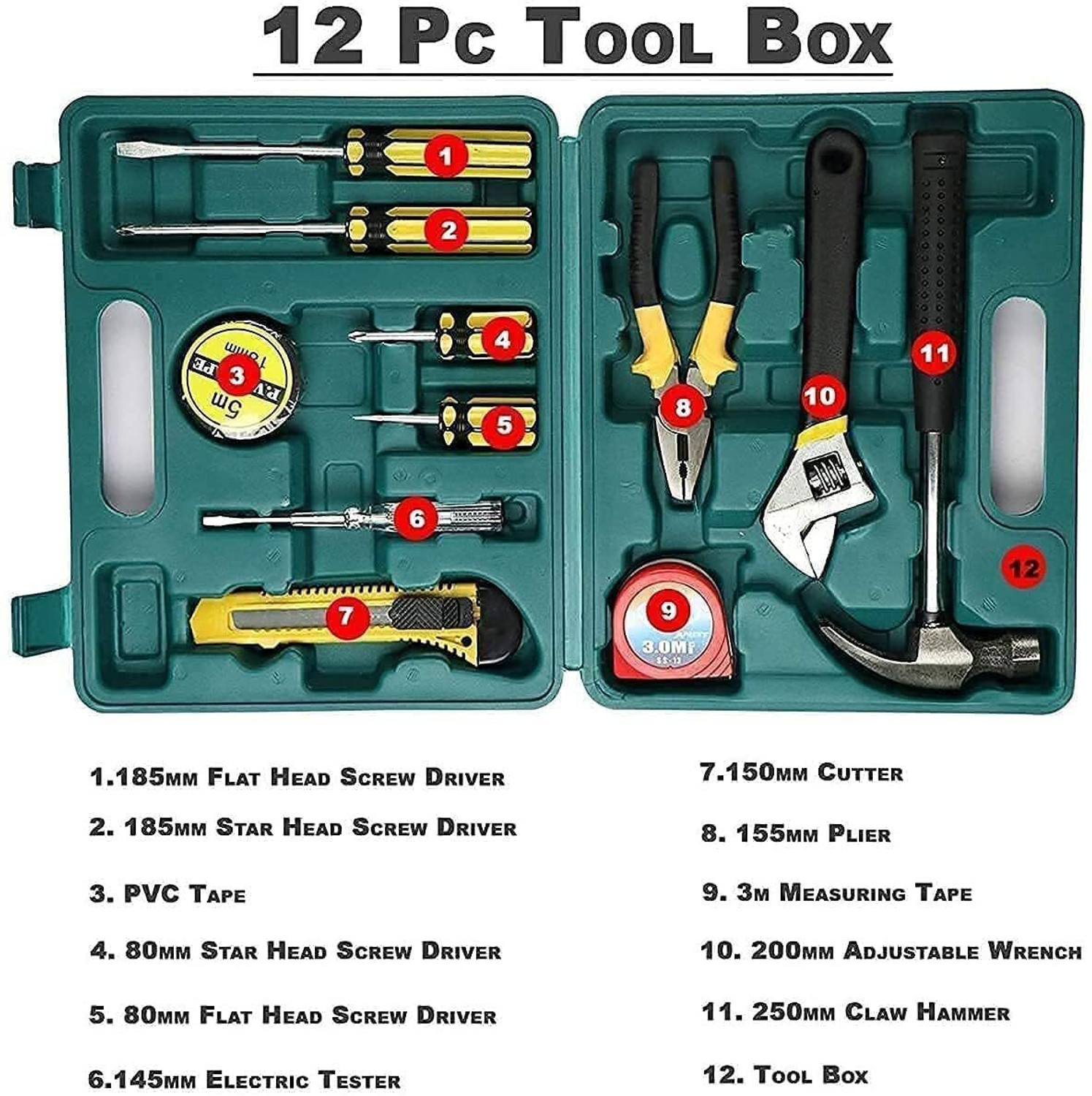 Image of DHYEY ENTERPRISE 12 In 1 Electrical Repair Home Hand Tool Kit Set With Screwdriver Precision Screwdriver Set