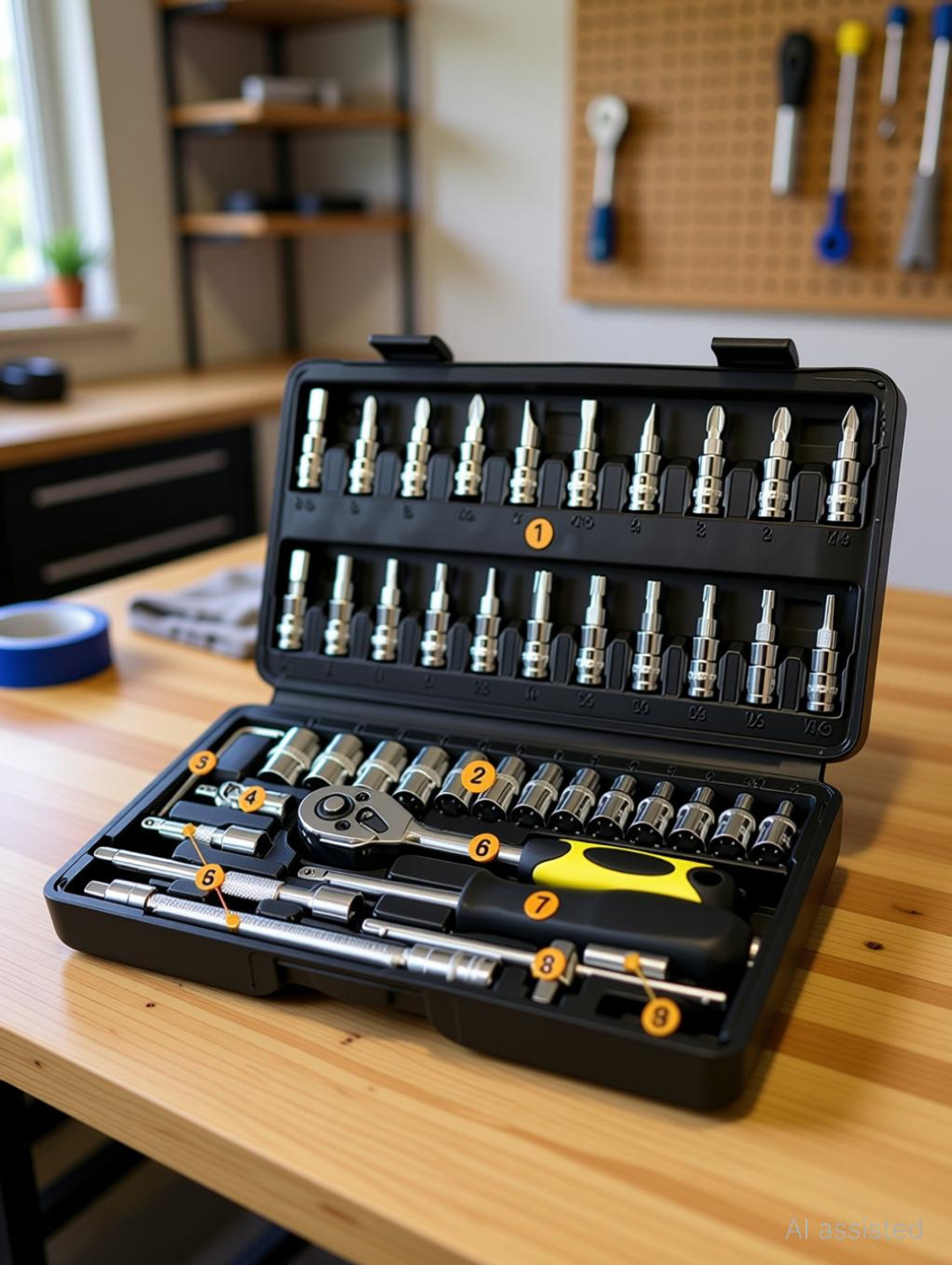 Image of SBE Car Motorcycle Repair Set Hand Tool Home Service Kit Socket Head Wrench (46Pcs ) Standard Screwdriver