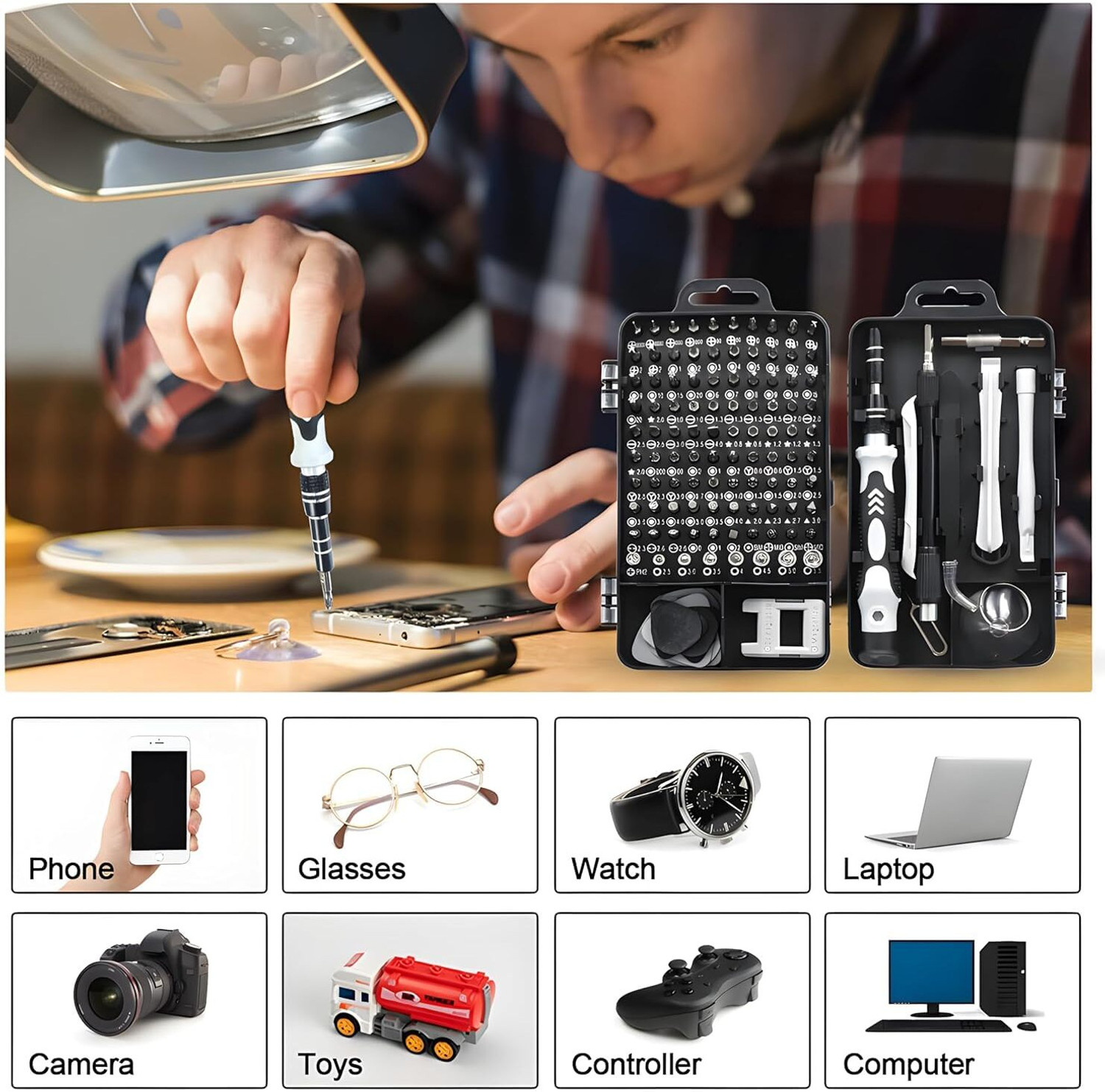 Image of Wishbone 115 IN 1 SCREW DRIVER Magnetic Mini Screwdriver Set Repair Kit Standard Screwdriver Set