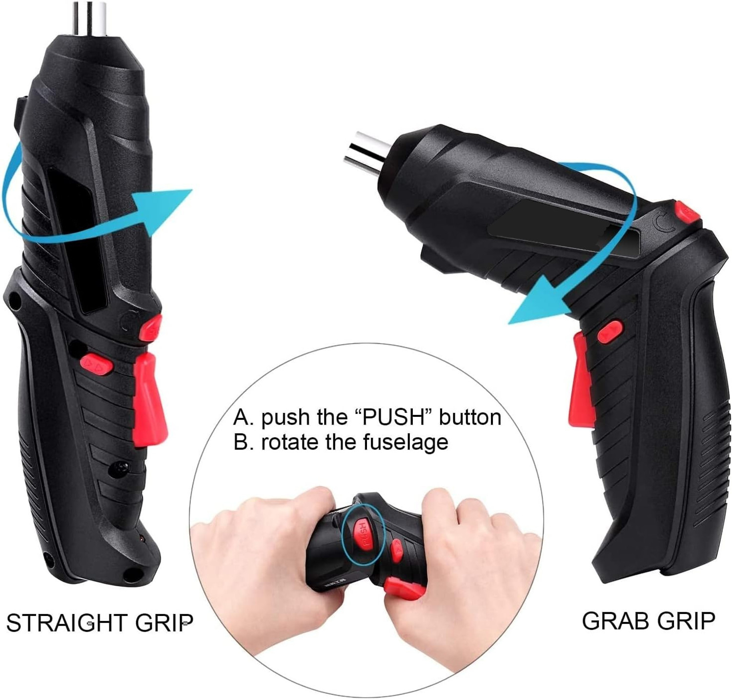 Image of TREATTOES 47 in 1 Electric Screwdriver | USB Rechargeable | Cordless Drill Screwdriver T02 Long Handle Screwdriver Set