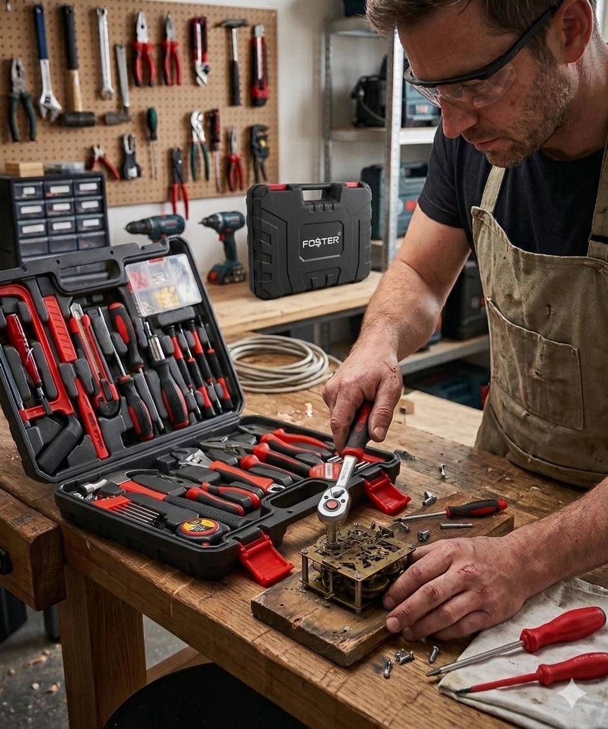 FOSTER FHT-905 | 150pcs Hand Tool Kit | Wrench,Screwdriver,Plier