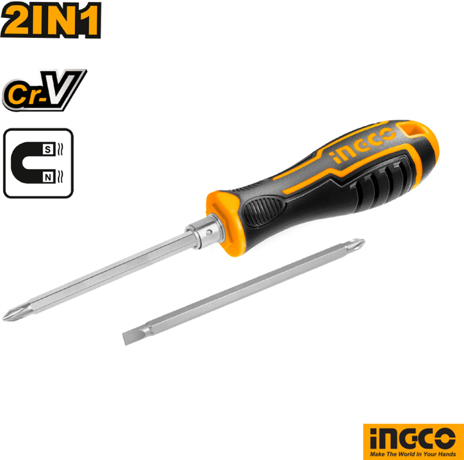 Image of INGCO 2 In 1 screwdriver set Long Handle Screwdriver Set