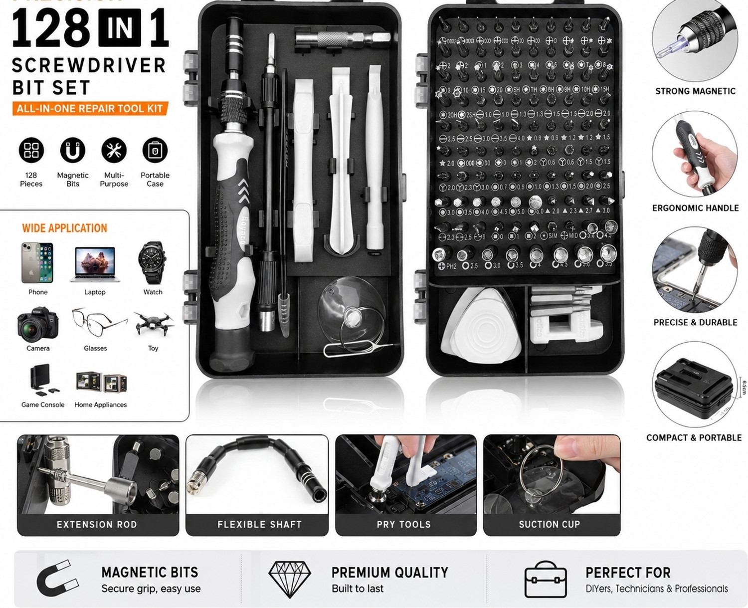 Image of SAYKHUS 115 in 1 screw driver tool set kit, Professional Precision Screwdriver Set Combination Screwdriver Set