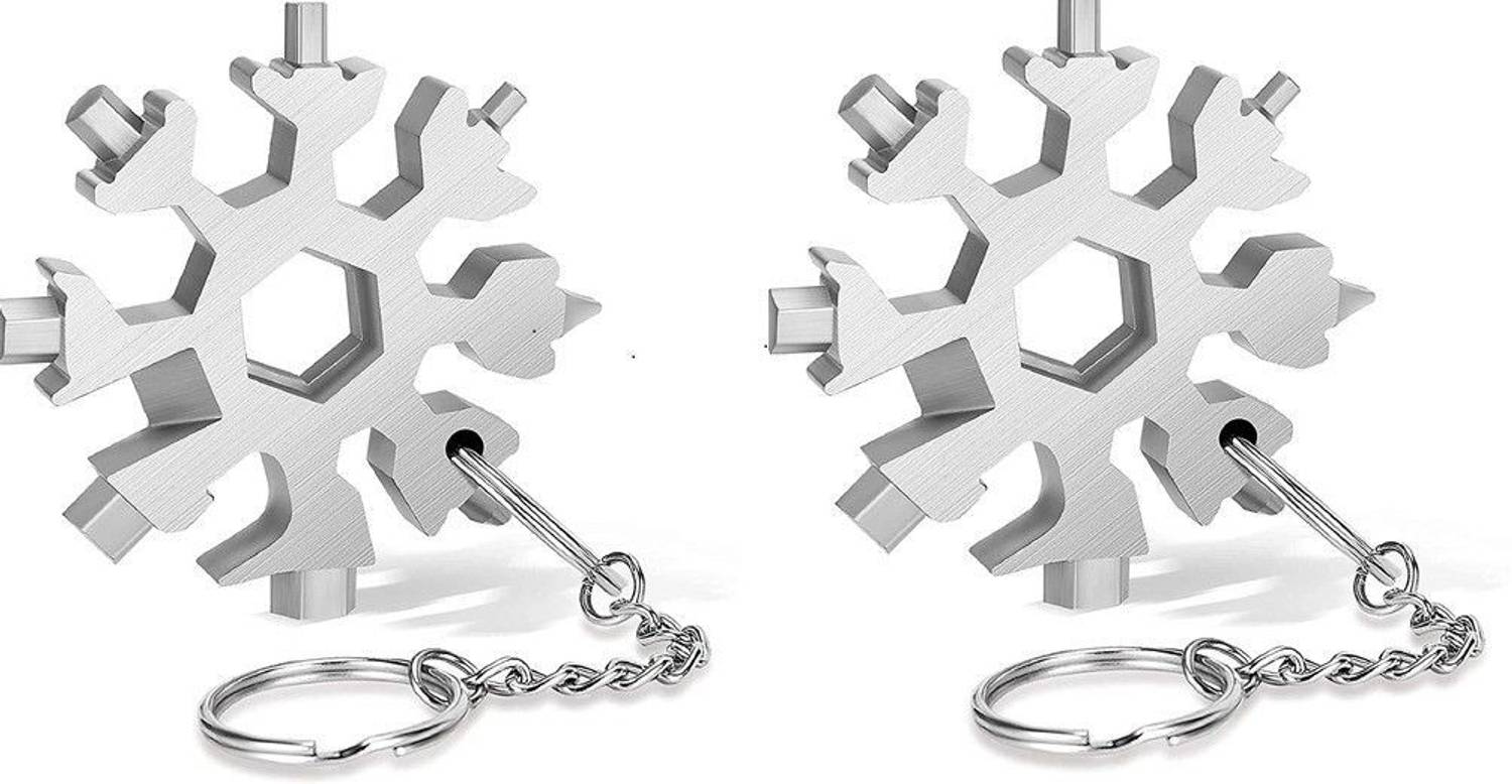 Arsh enterprises 18-in-1 Snowflake Multi-Tool, Incredible Tool Christmas, Valentines Day Item (Silver) Combination Screwdriver