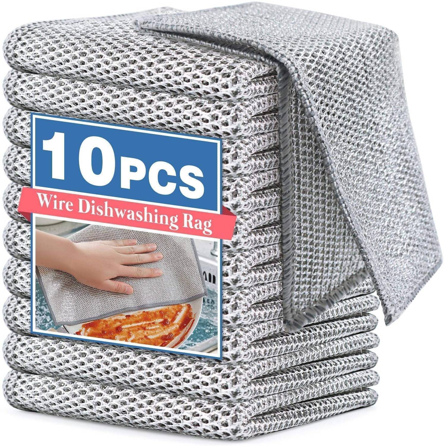XEAMUSY Mesh Cloth for Kitchen Reusable Multipurpose Dishwashing Rags Scrub Pad — Cleaning Tools
