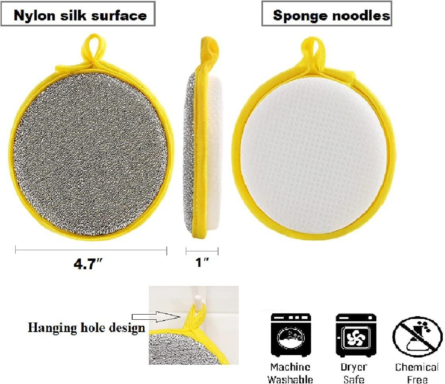 Image of Pamidhar 2 in 1 Double-Sided Multipurpose Microfiber Cloths, Non-Scratch Wire Dishcloth Stainless Steel Scrub, Scrub Pad, Sponge Wipe, Scrub Sponge