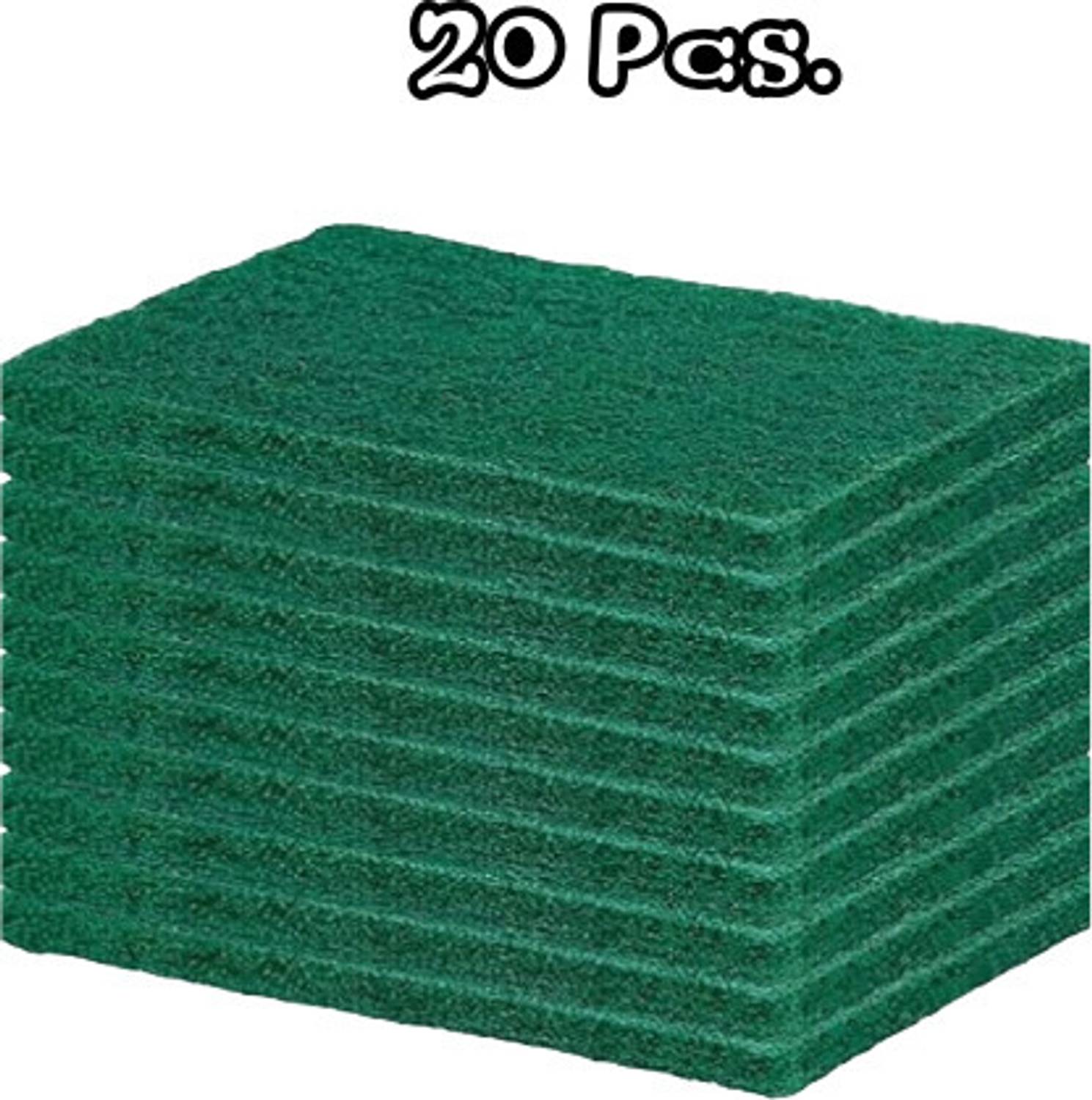 Home Clean Kitchen Scrub Pads | Dish wash Scrubber (Green, 4x3 inch, Pack of 20 Pcs) Scrub Pad — Cleaning Tools