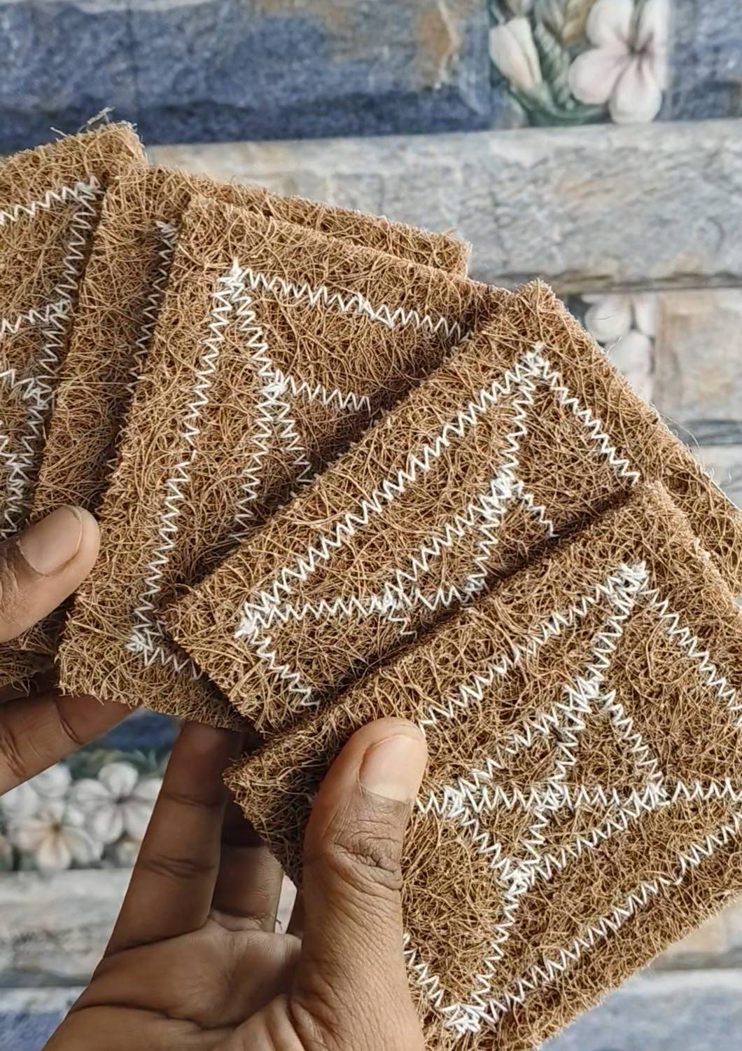 Princy Queens Natural Coconut Coir Scrubber Pack of 5 | Eco Friendly Dish & Utensils Cleaner Scrub Pad, Scrub Sponge — Cleaning Tools
