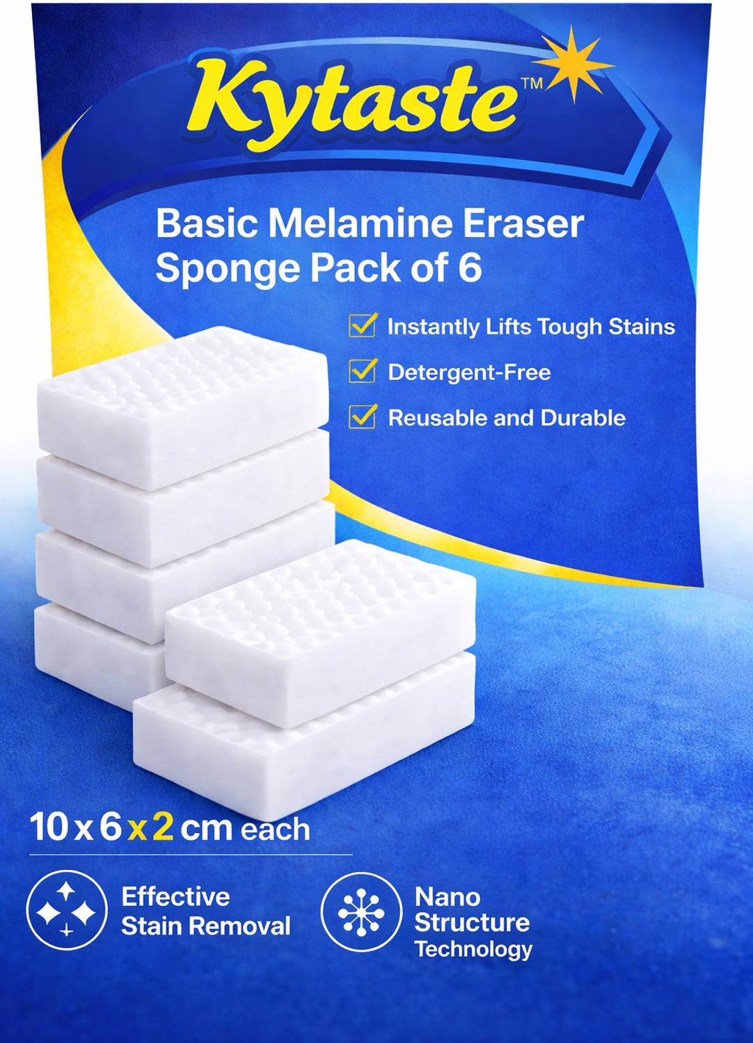 Kytaste Basic Melamine Magic Eraser Sponge Pack Scrub Sponge — Cleaning Tools
