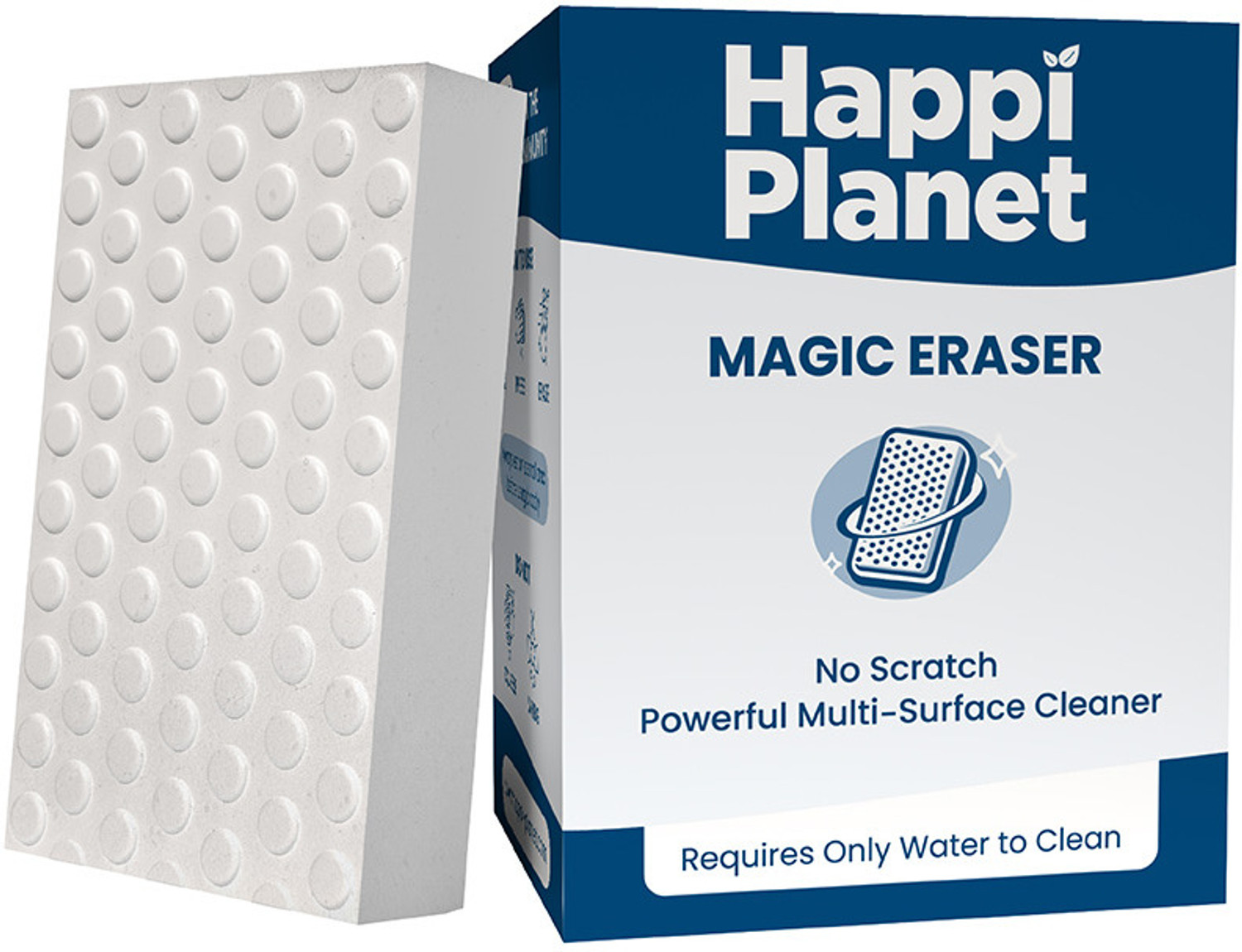 Image of Happi Planet Magic Eraser | Pack of 4 | No Scratch Multi-Surface Cleaning Sponge Scrub Sponge, Sponge Wipe, Scrub Pad