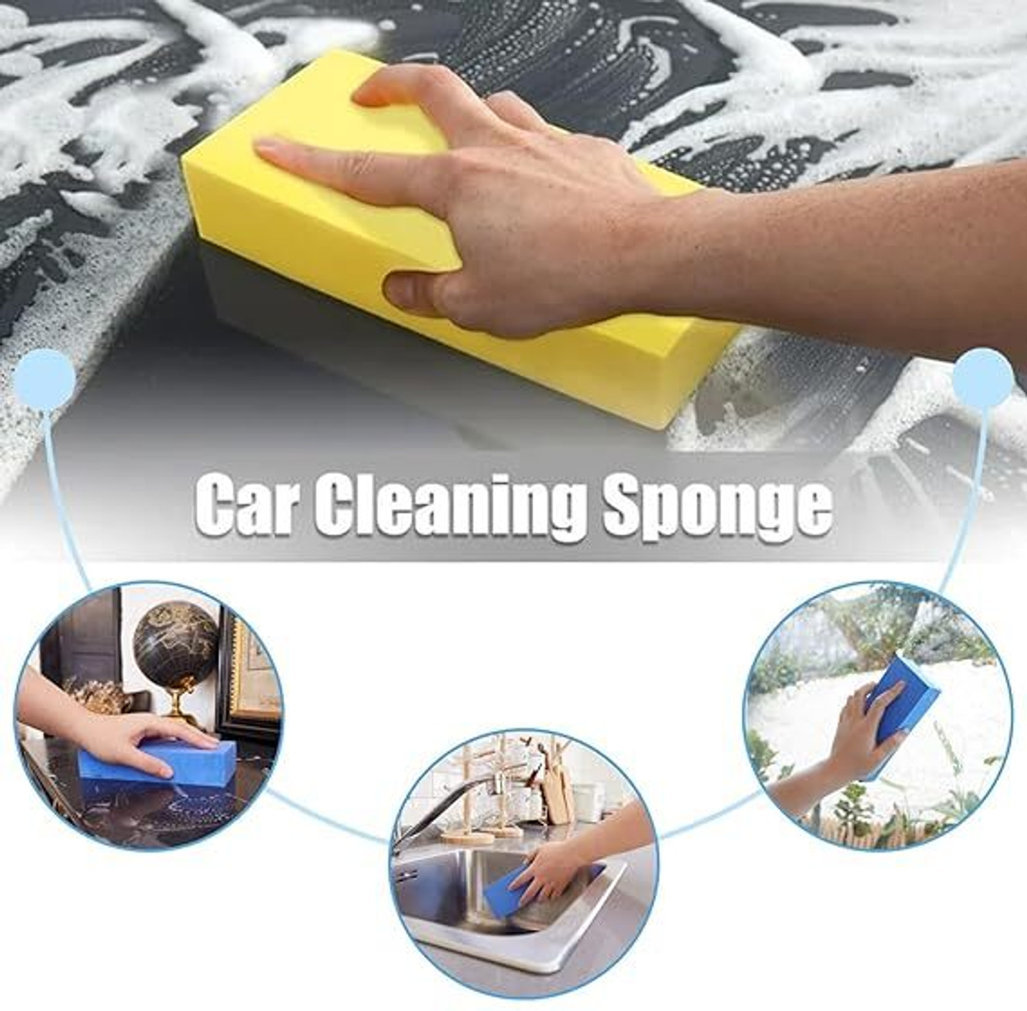 Image of bazler Best Premium Quality Magic Sponge For Kitchen, Cleaning, Car Washing, Desk . Scrub Sponge