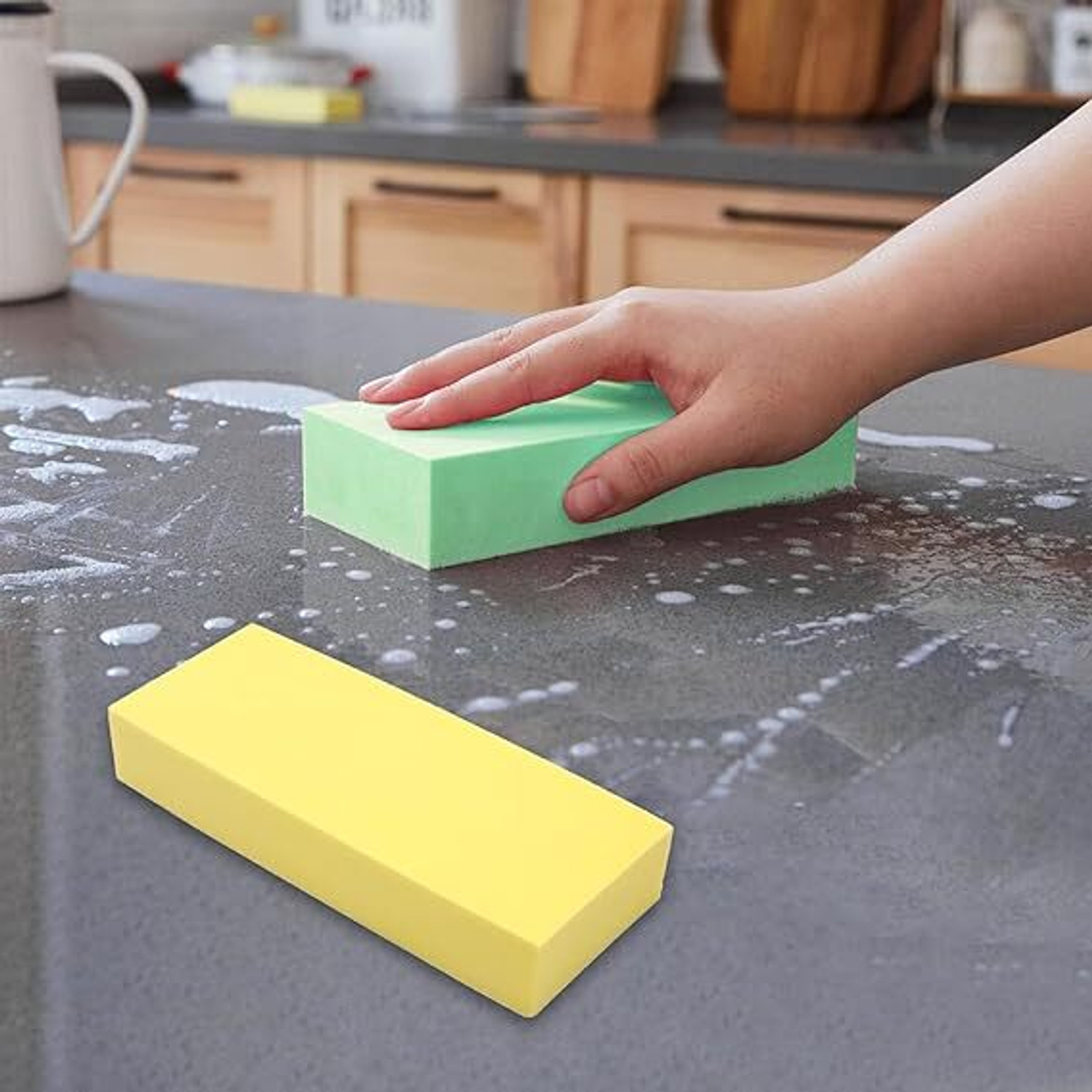 Image of bazler Best Premium Quality Magic Sponge For Kitchen, Cleaning, Car Washing, Desk a Scrub Sponge