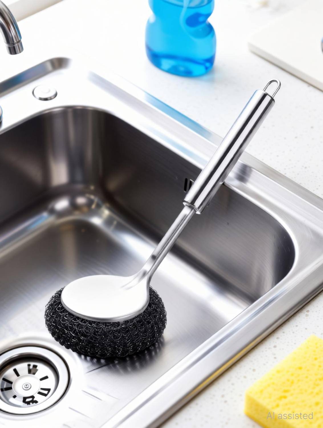 AKMOR Stainless Steel Scrubber Metal Scrubber Brush for Dishes Pot Cookware Cleaner Stainless Steel Scrub