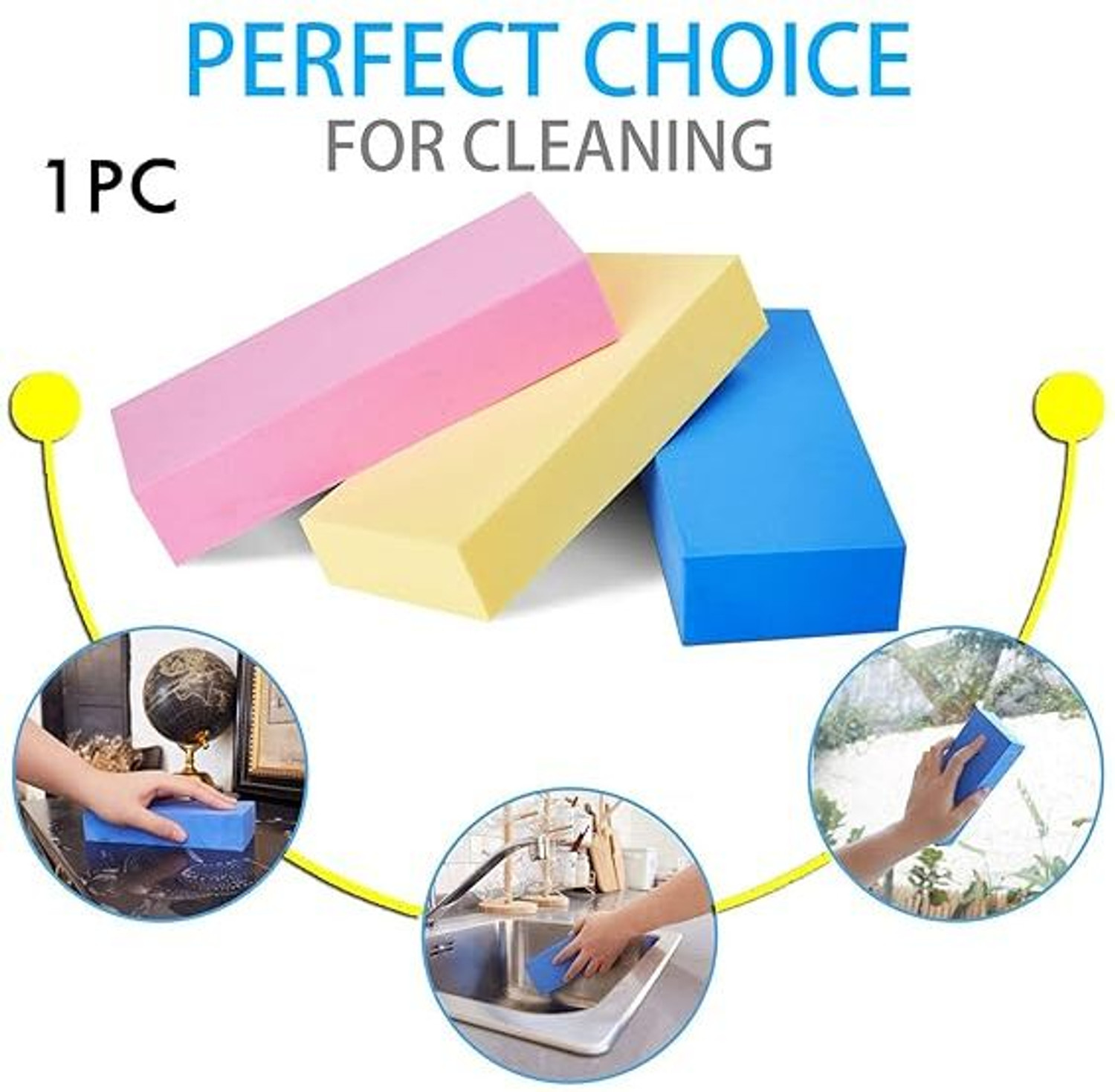 Image of bazler Best Premium Quality Magic Sponge For Kitchen, Cleaning, Car Washing, Desk , Scrub Sponge