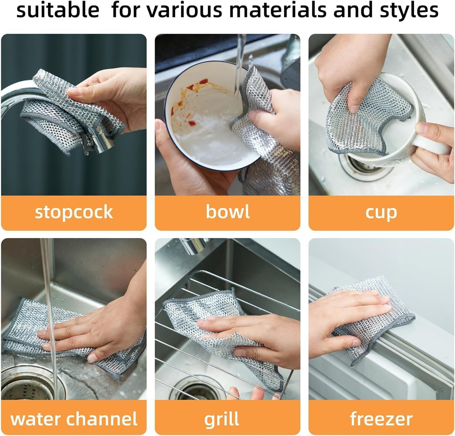 Image of Shreejee Pack of 3 Non Scratch Stainless Steel Wire cloth Dish Washing Scrub Pad cCx3.90 Dishwash Bar
