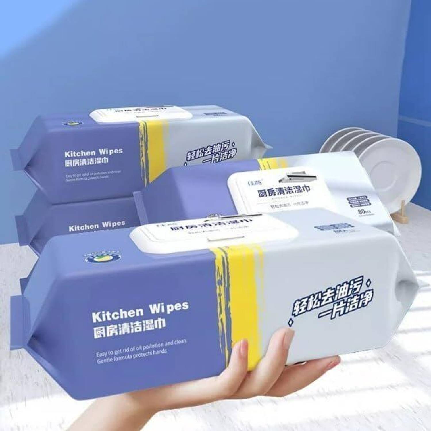 afifa Kitchen Cleaning Wipes Disposable Sponge Wipe