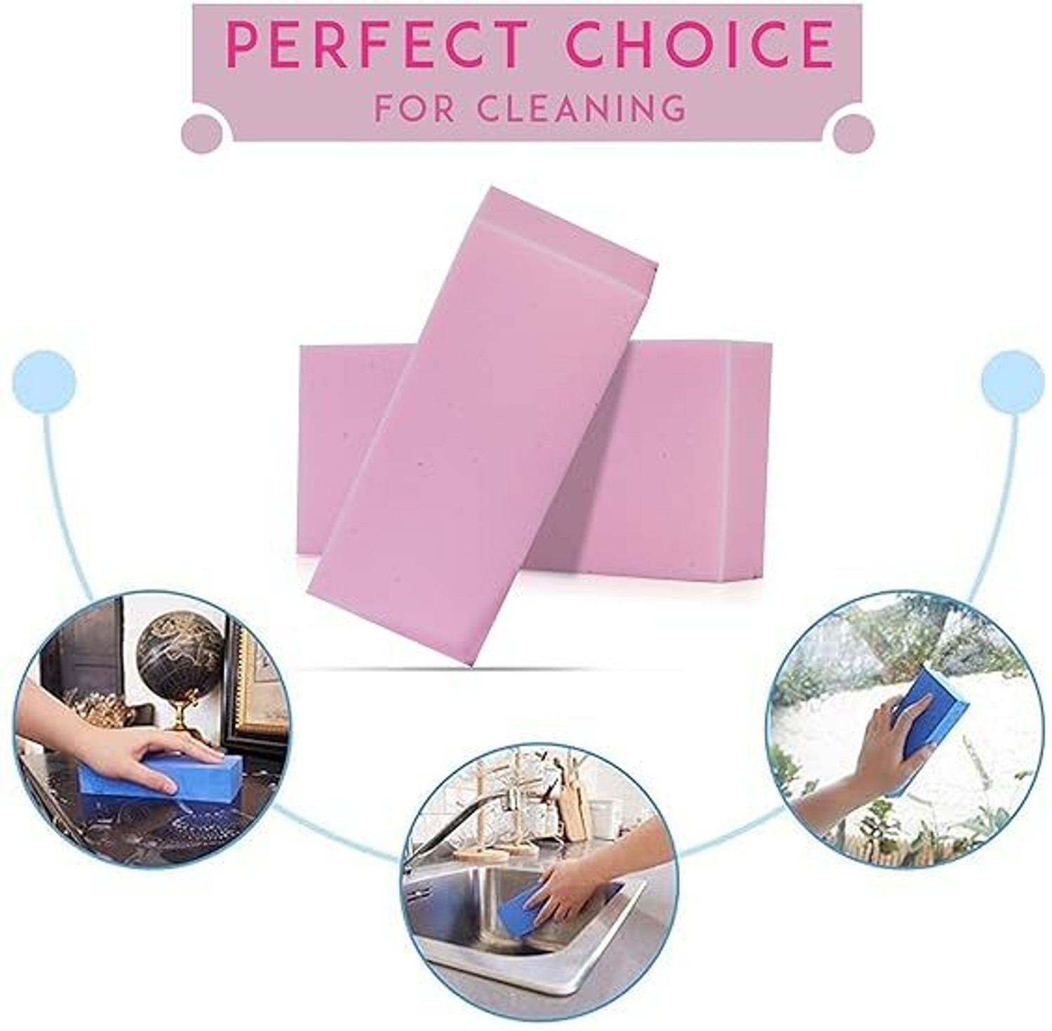 Image of bazler Best Premium Quality Magic Sponge For Kitchen, Cleaning, Car Washing, Desk , Scrub Sponge