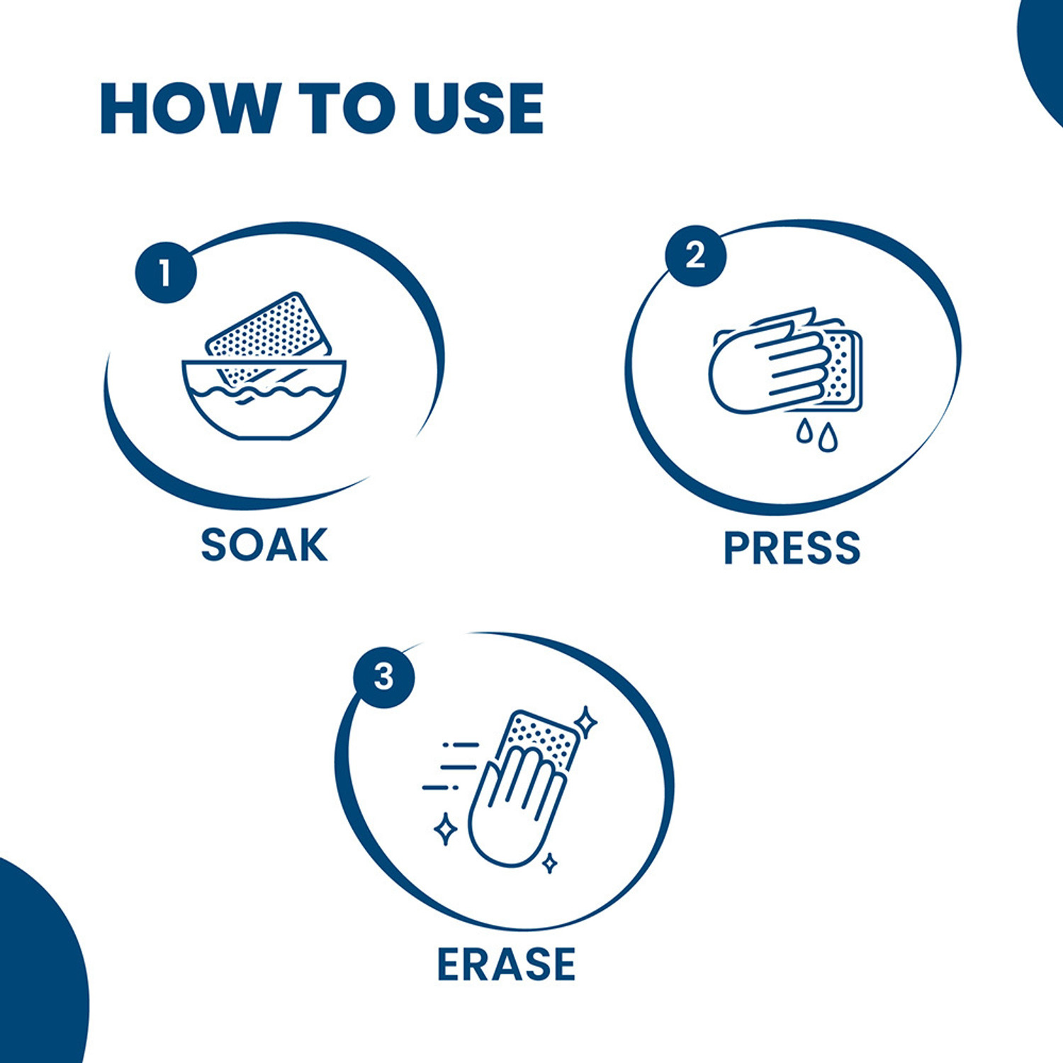 Image of Happi Planet Magic Eraser | Pack of 8 | No Scratch Multi-Surface Cleaning Sponge Scrub Pad, Scrub Sponge, Sponge Wipe