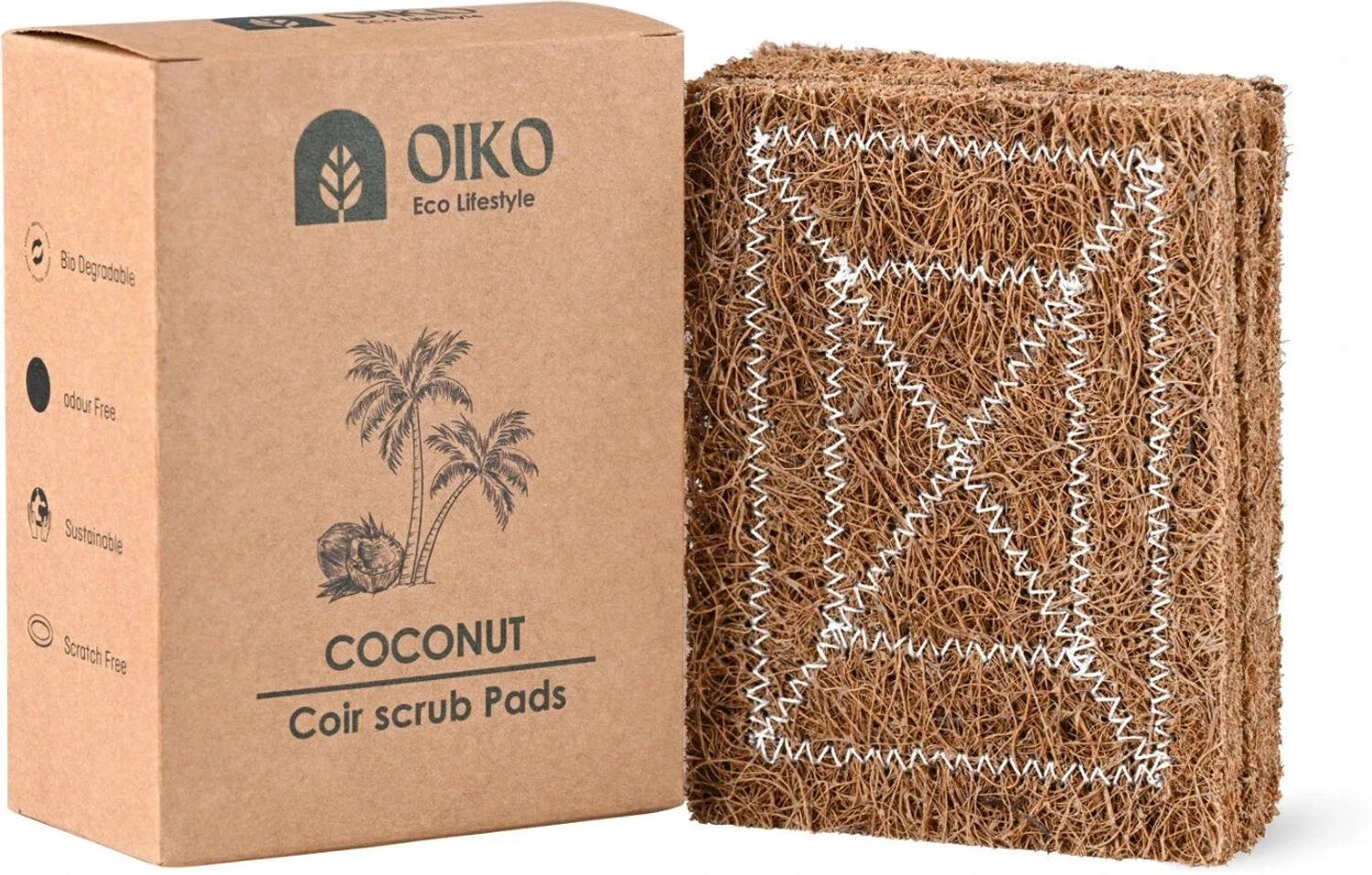 OIKO Coconut coir Dishwash Scrub Pads Scrub Pad — Cleaning Tools