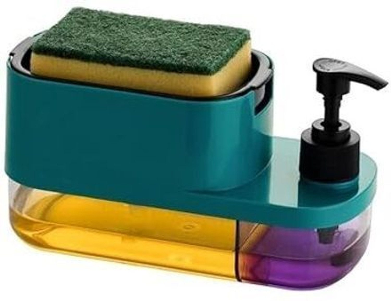Image of Ardo 3-in-1 soap dispenser for kitchen 400 ml Liquid, Soap Dispenser Scrub Pad