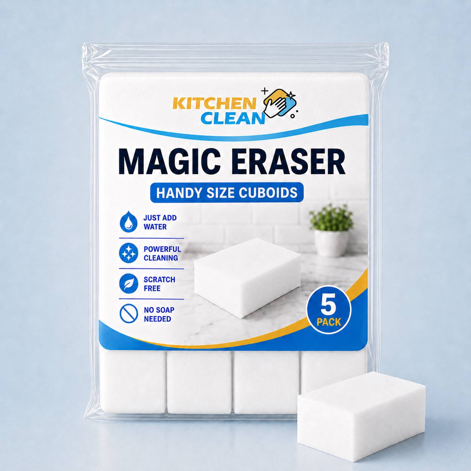 KITCHEN CLEAN Magic Eraser Small Cuboid Wall Stain Remover Scrub Sponge — Cleaning Tools