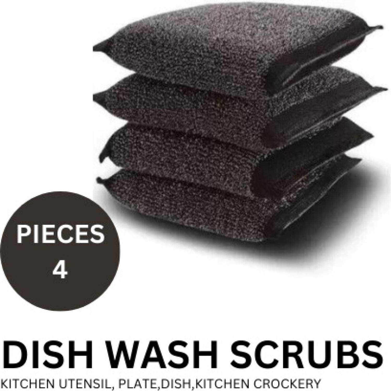 Alina Steel Wool Stainless Steel Multipurpose Scrub Pad (Pack of 4) Scrub Pad