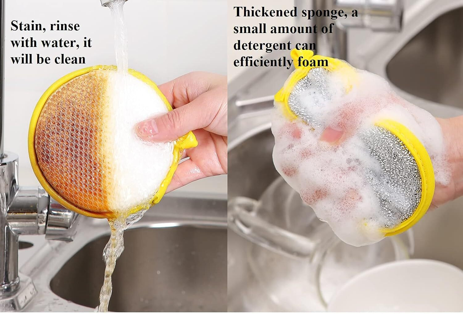 Image of Pamidhar 2 in 1 Double-Sided Multipurpose Microfiber Cloths, Non-Scratch Wire Dishcloth Stainless Steel Scrub, Scrub Pad, Sponge Wipe, Scrub Sponge