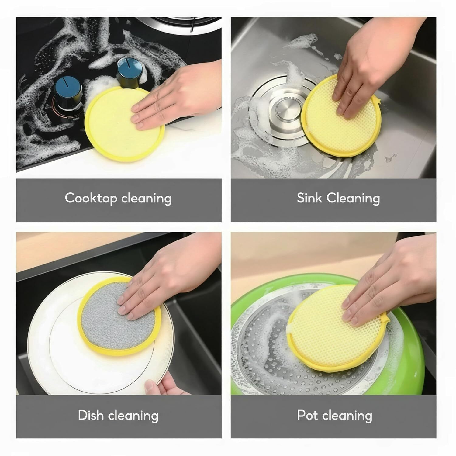 Image of Pamidhar 2 in 1 Double-Sided Multipurpose Microfiber Cloths, Non-Scratch Wire Dishcloth Stainless Steel Scrub, Scrub Pad, Sponge Wipe, Scrub Sponge