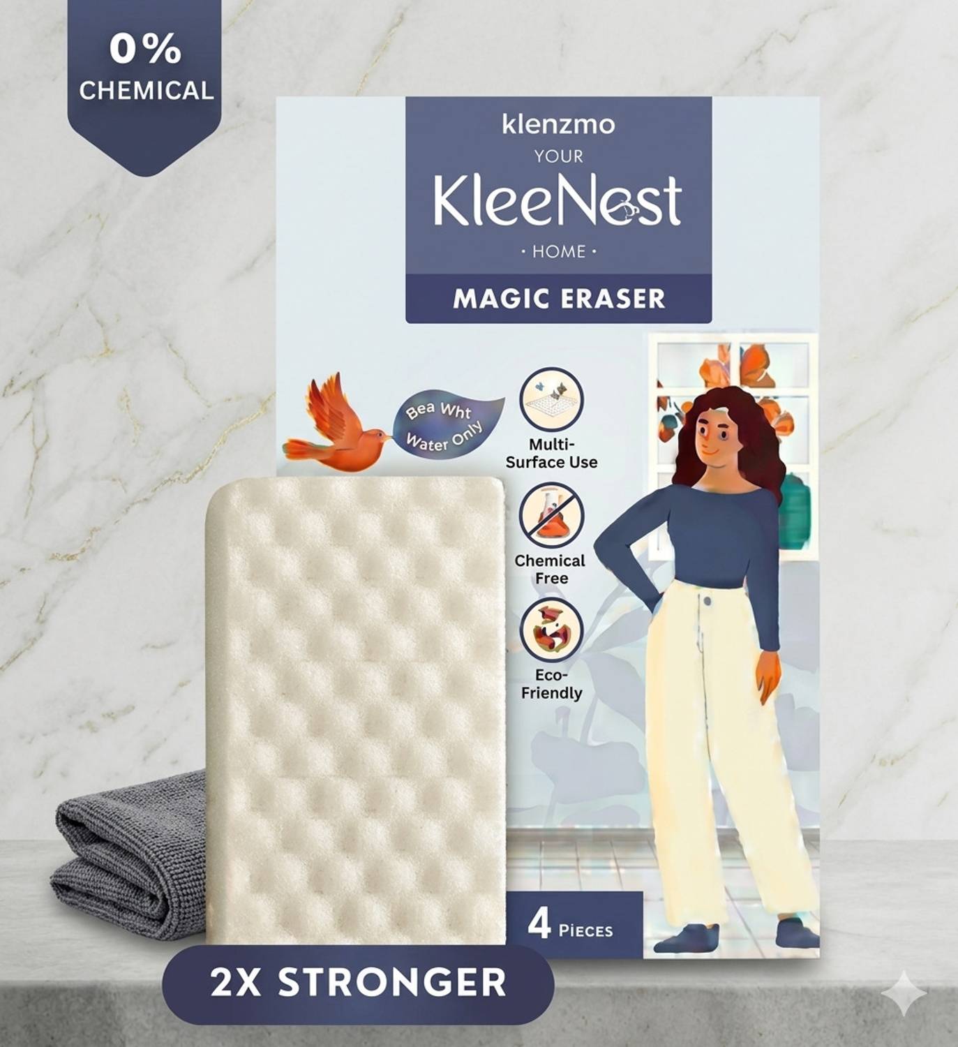 Klenzzmo Klenzmo kleenest magic eraser Scrub Sponge, Sponge Wipe — Cleaning Tools