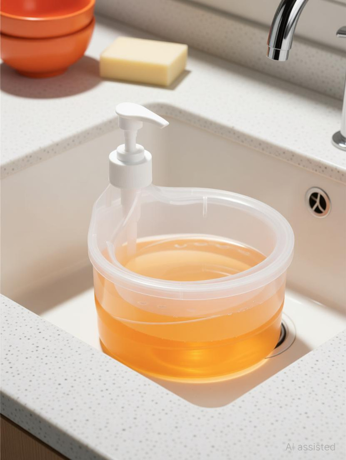 Image of ZORIADA Double Layer Liquid soap Dispenser with Pump and Sponge 900 ml Liquid Dispenser
