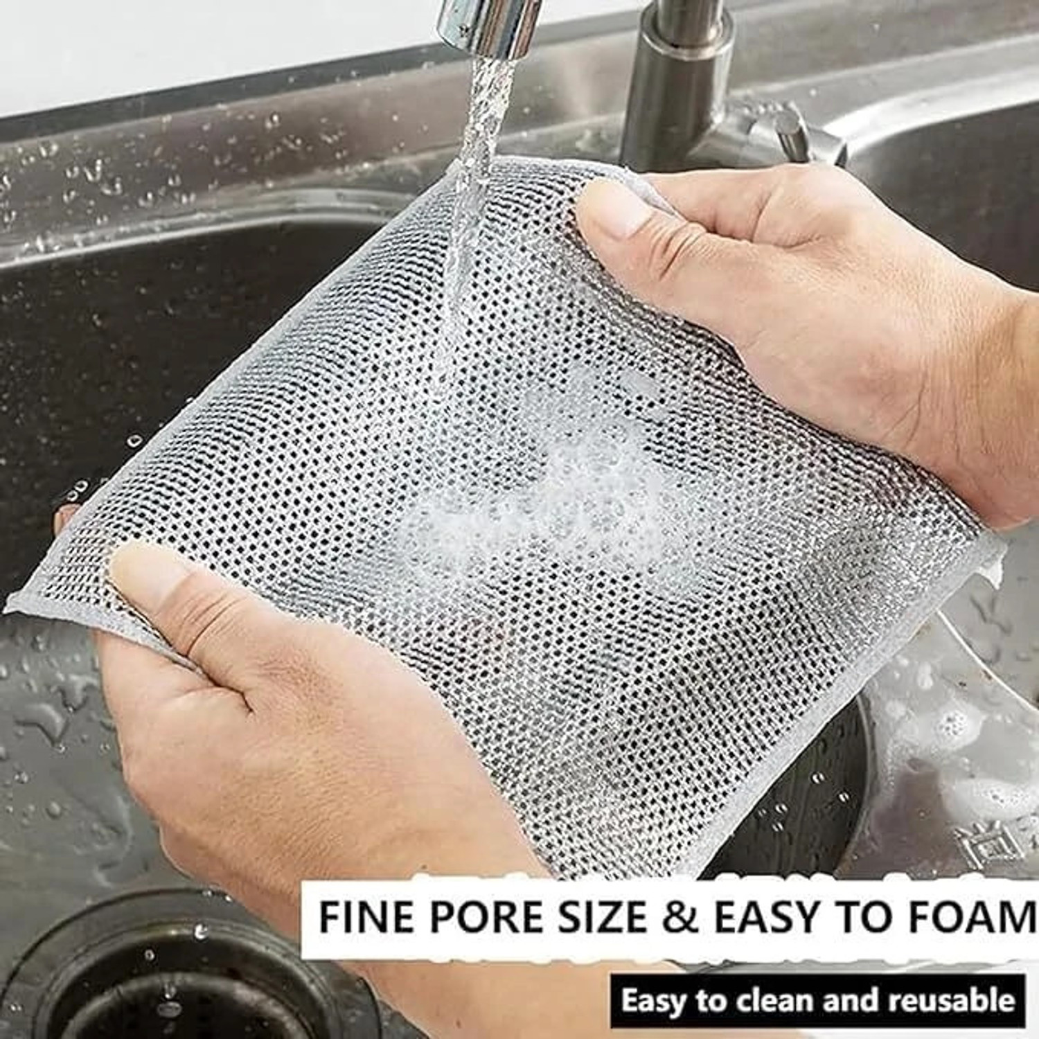 Image of Hitvik Multifunctional Wire Dishcloth, Steel Wire Dish Towel,Dishwashing Scrub Pad DN17 Dishwash Bar