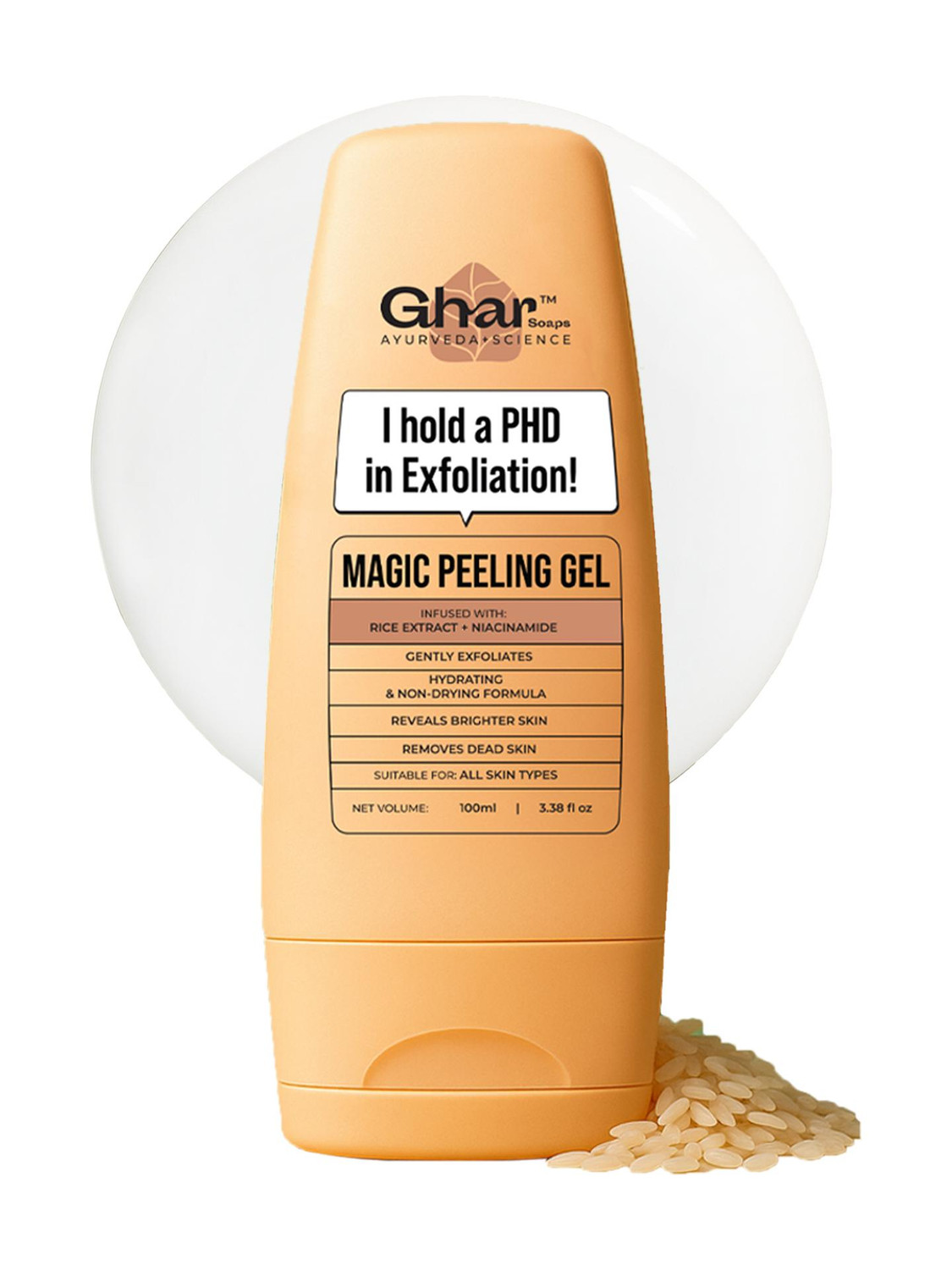 Image of Ghar Soaps Magic Brightening Peeling Gel - Natural Dead Skin Remover & Hydrating Exfoliant Scrub