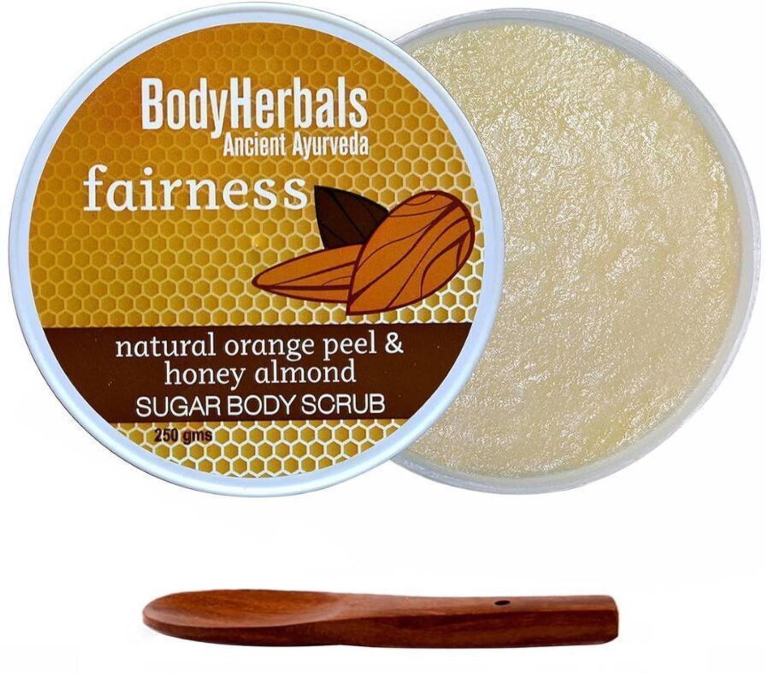 BodyHerbals Fairness, Orange Peel Honey Almond Sugar Body  Scrub