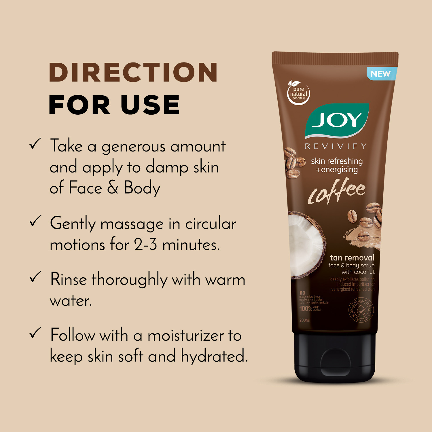 Image of Joy Skin Refreshing & Energising Anti Pollution Gel (with Coconut & Coffee) Scrub