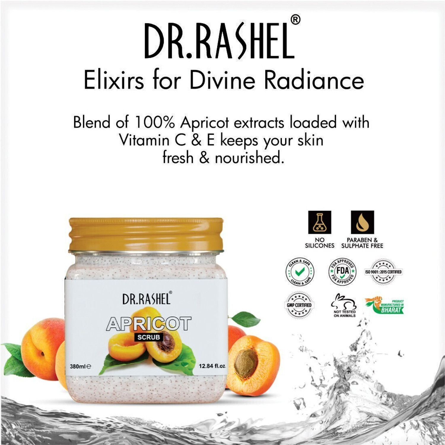 Image of DR.RASHEL Apricot Scrub For Face & Body with Apricot Extracts | Gentle Exfoliating Scrub