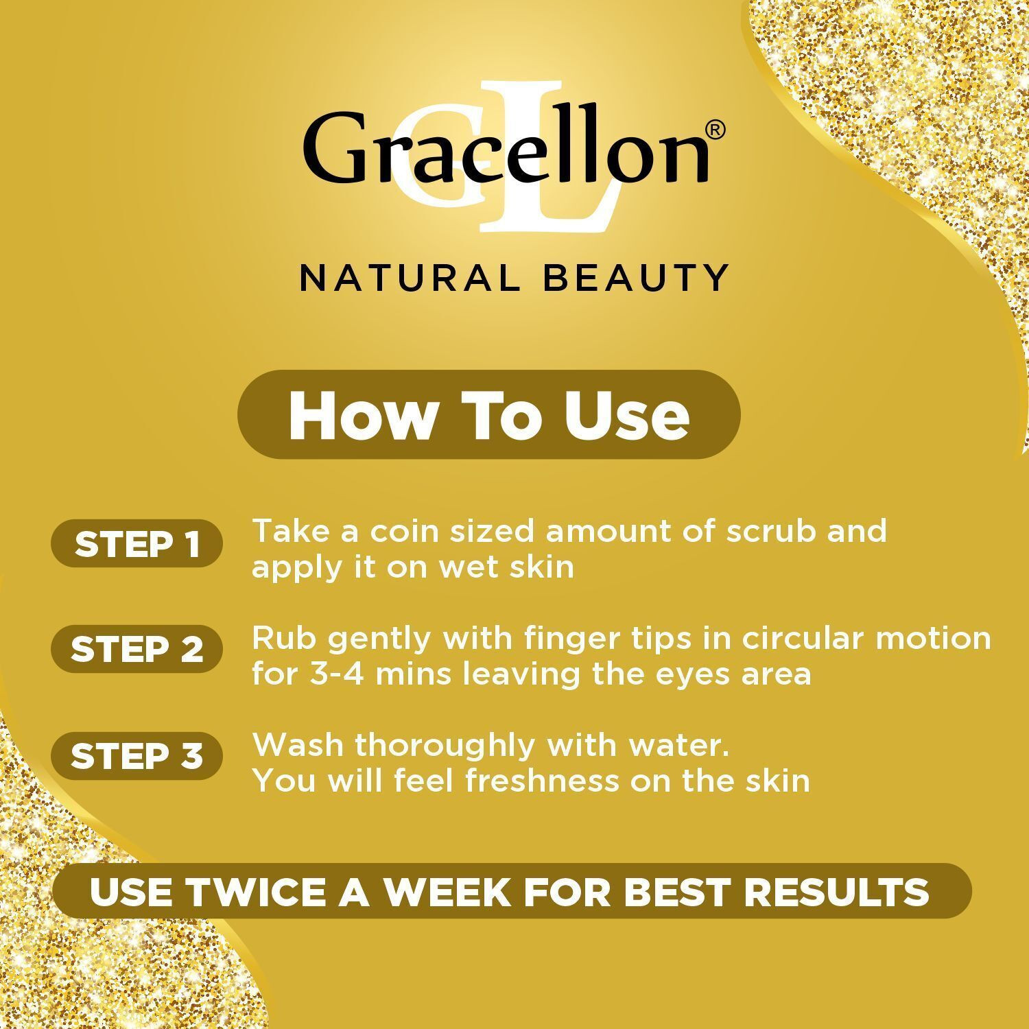 Image of Gracellon Gold Face and Body Massage Scrub | Instant Glow Scrub