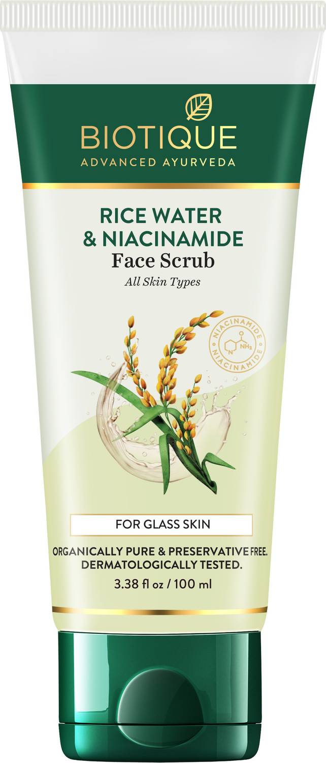 BIOTIQUE Rice Water & Niacinamide Gel Face Scrub 100ml Scrub
