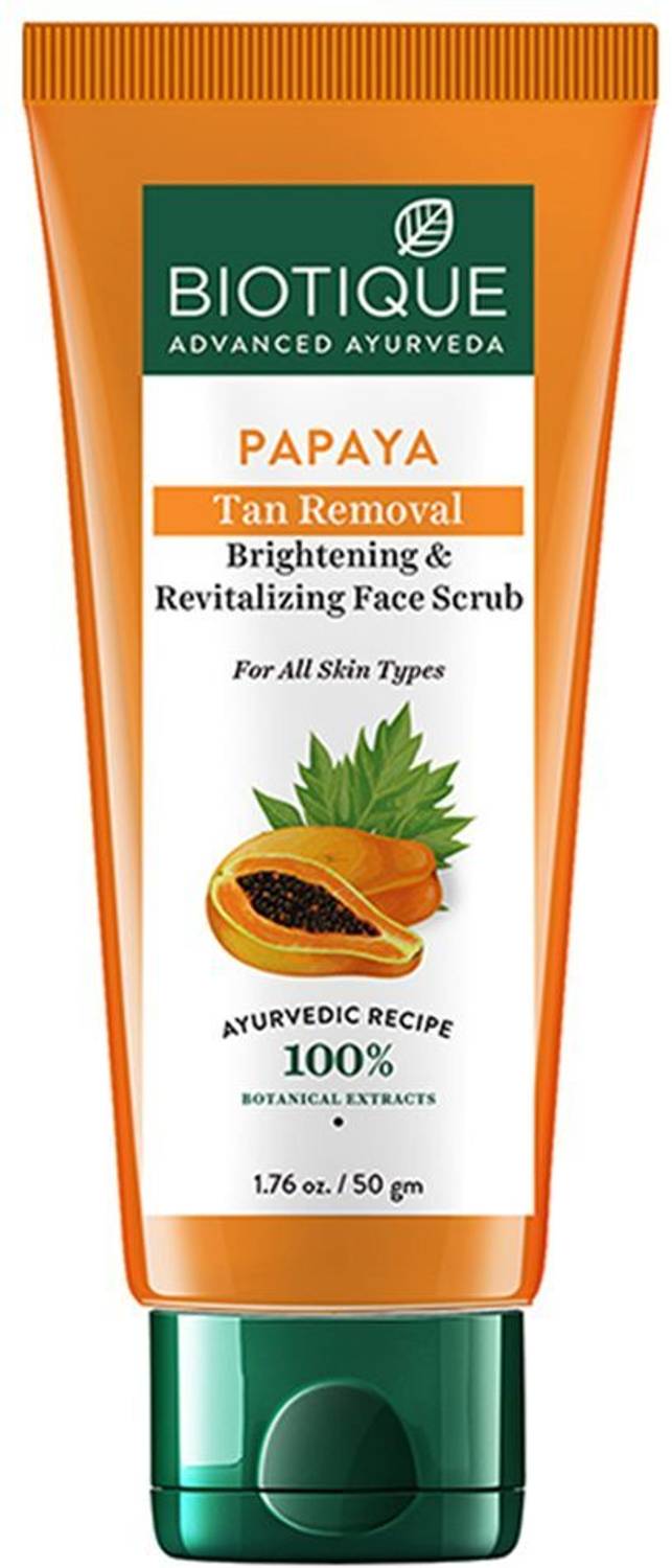 BIOTIQUE Papaya Tan Removal Brightening & Revitalizing Face Scrub