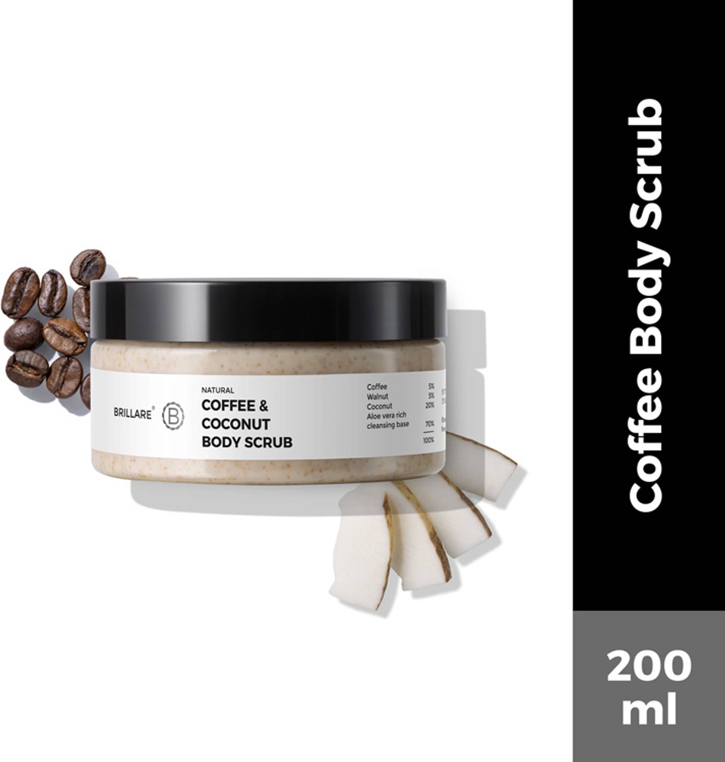 BRILLARE COFFEE & COCONUT BODY SCRUB Energized & Moisturised Skin Scrub