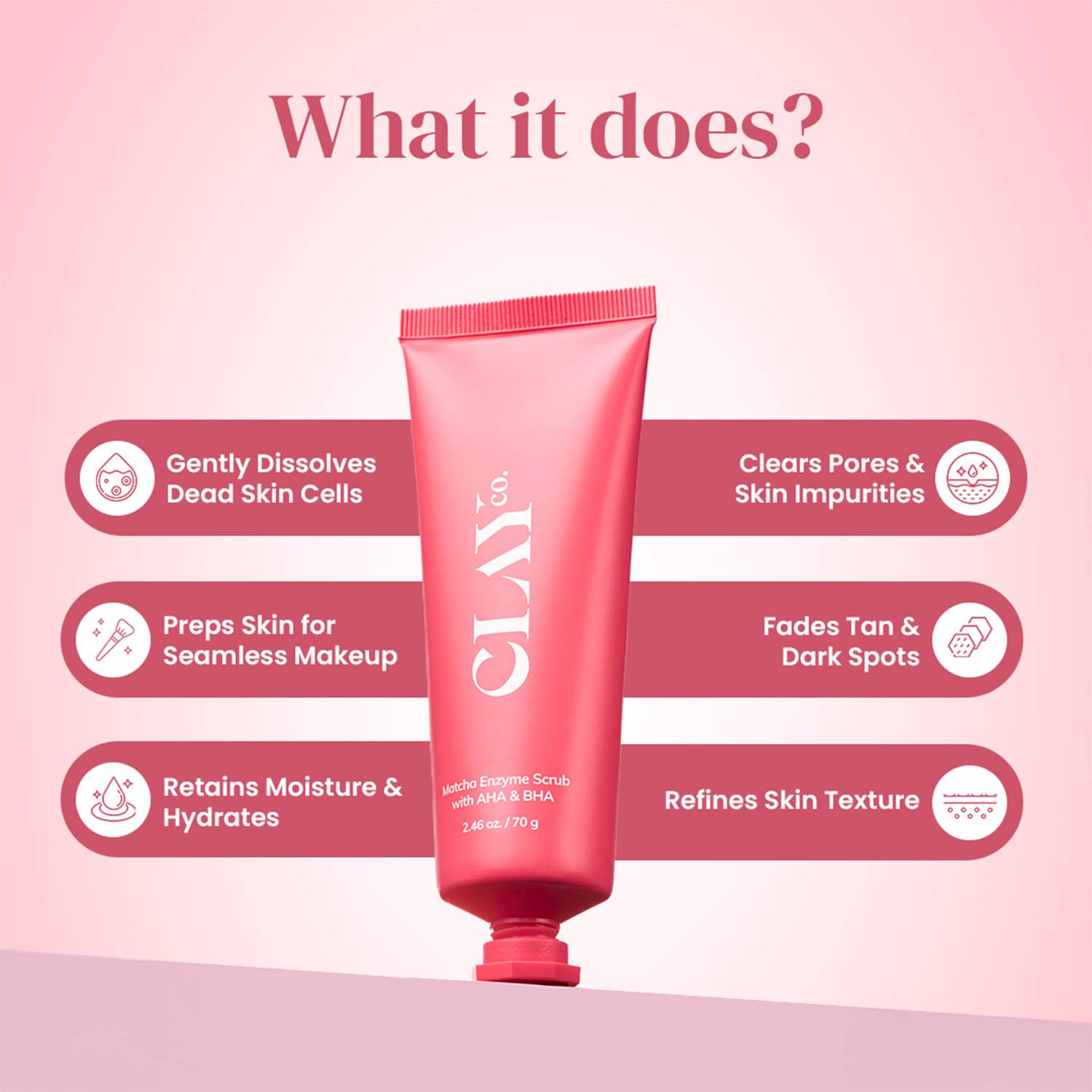 ClayCo. Matcha Enzyme Scrub for Dead Skin Removal - Image 2