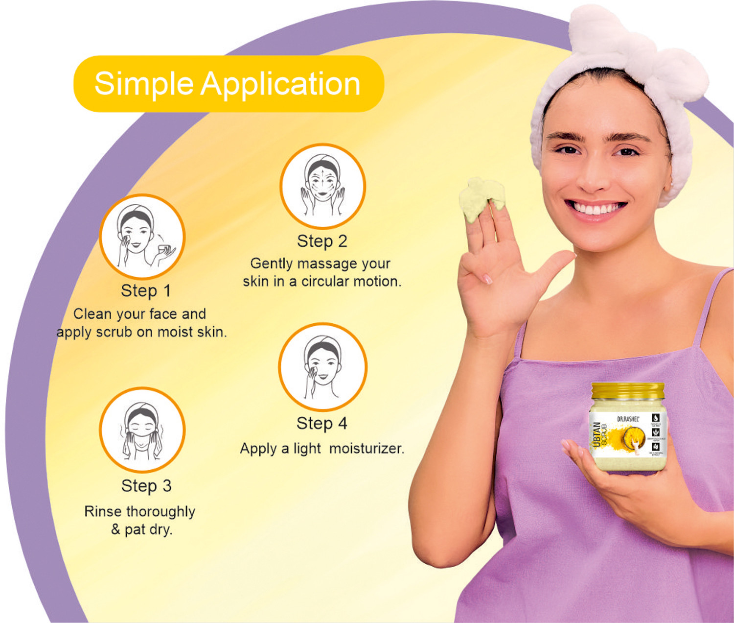 Image of DR.RASHEL Ubtan Scrub For Face & Body with Sandal, Saffron & Turmeric | Tan Removal Scrub