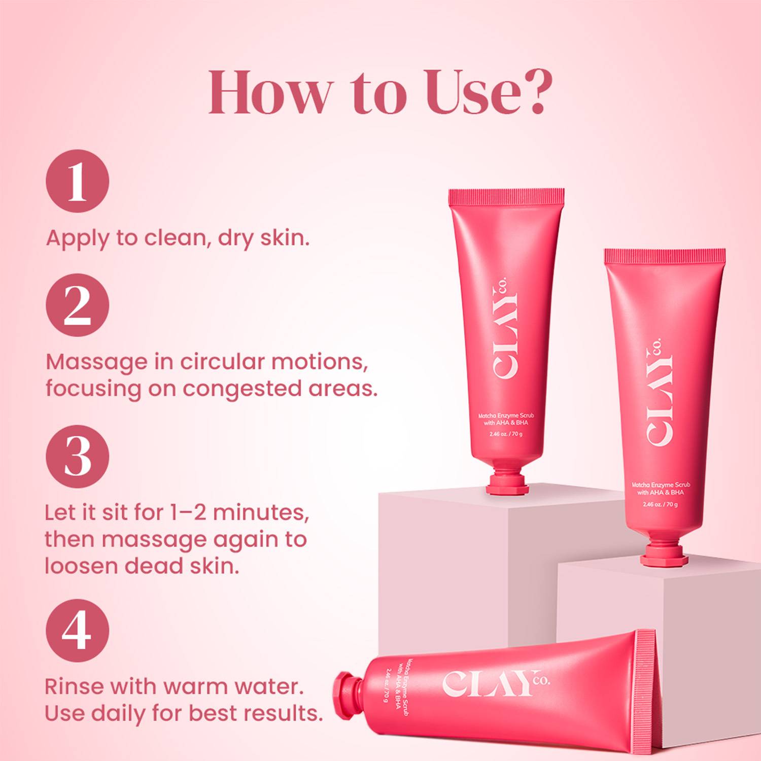ClayCo. Matcha Enzyme Scrub for Dead Skin Removal - Image 5