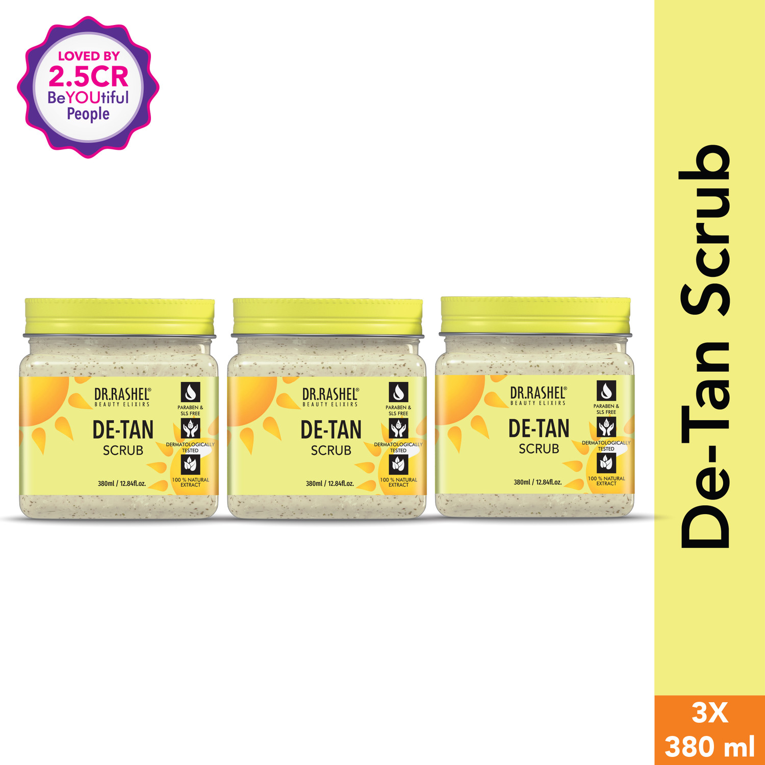 DR.RASHEL De-Tan Scrub with Walnut & Clove Extract | For Exfoliation (Pack of 3) Scrub